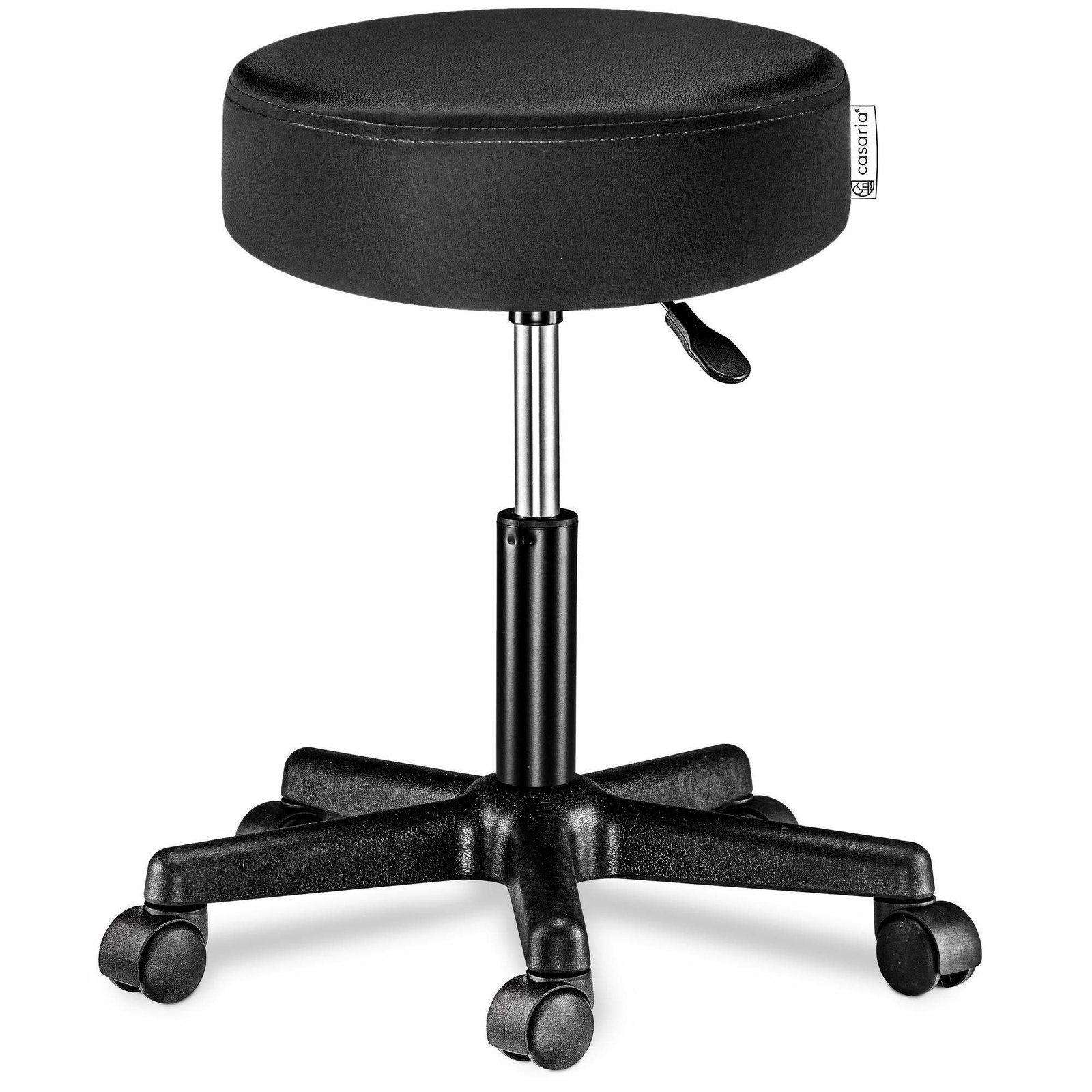 Svart snurrpall i konstläder – Höjdjusterbar, 360 graders snurrning | Hem & Hobby | Pryloteket