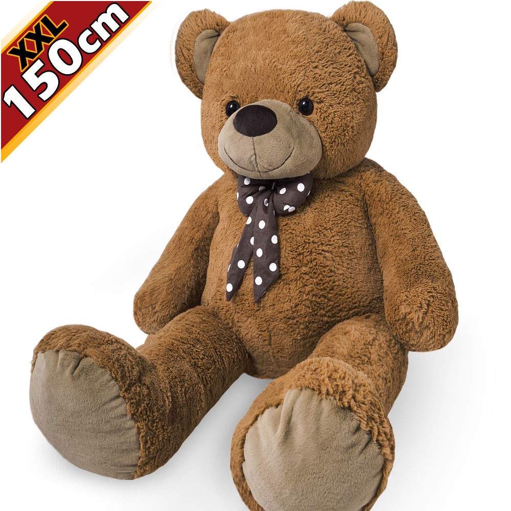 Kæmpe brun bamse, 150 cm – blød og nuttet