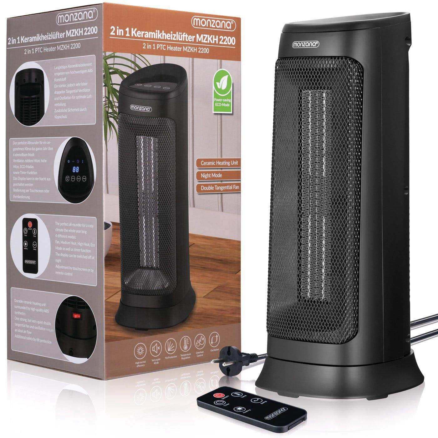 Keramisk värmare 2000W, 4 lägen, fjärrkontroll | Hem & Hobby | Pryloteket