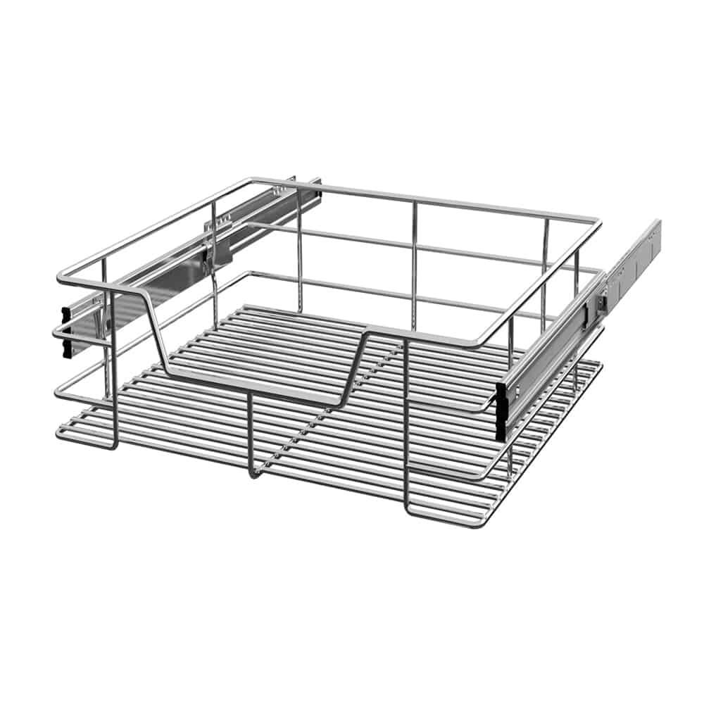 Teleskopisk eftermonteringsskuffe – 40 cm, krom, nem installation