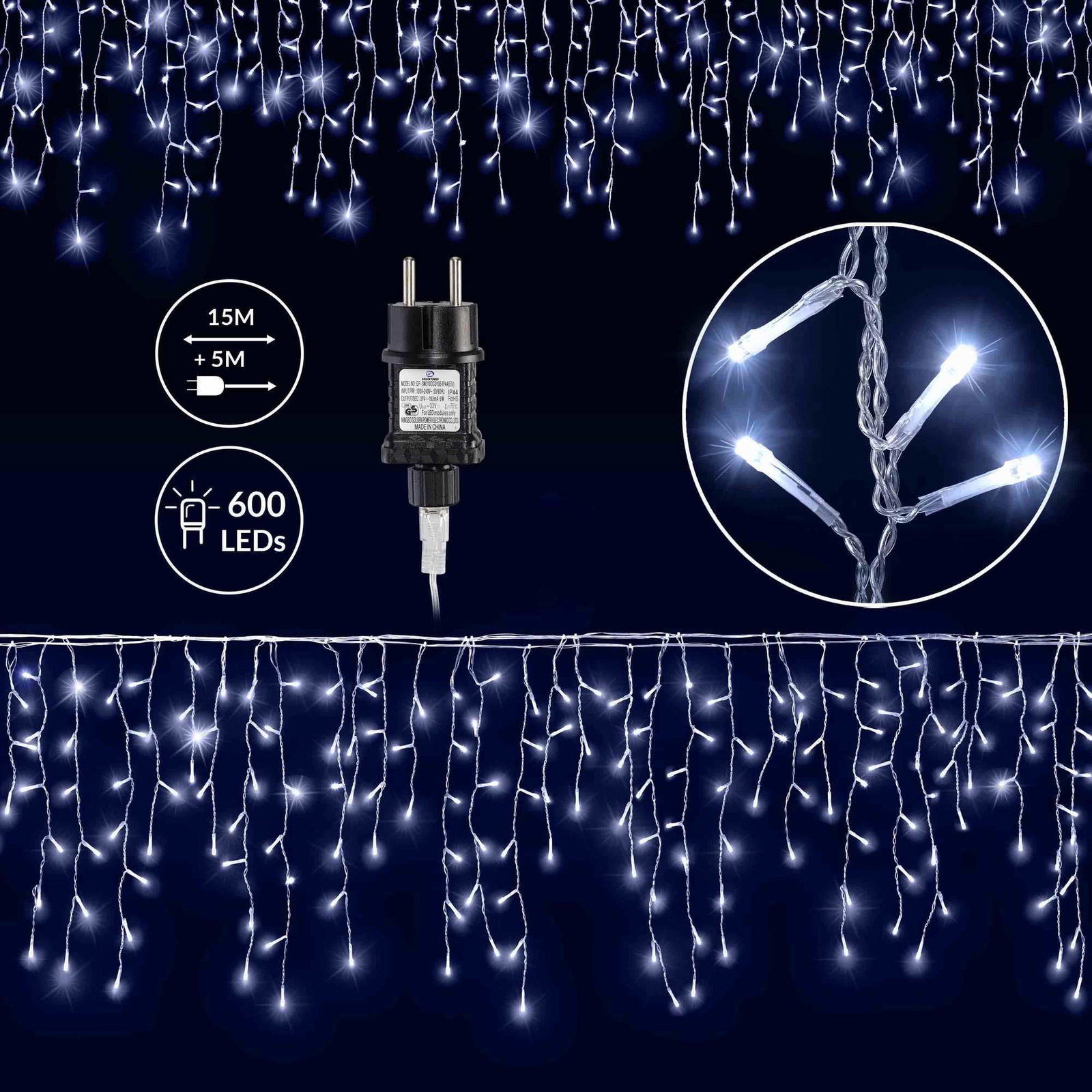 LED-ljusslinga, kallvit, 20m, för utomhus- och inomhusbruk | Hem & Hobby | Pryloteket