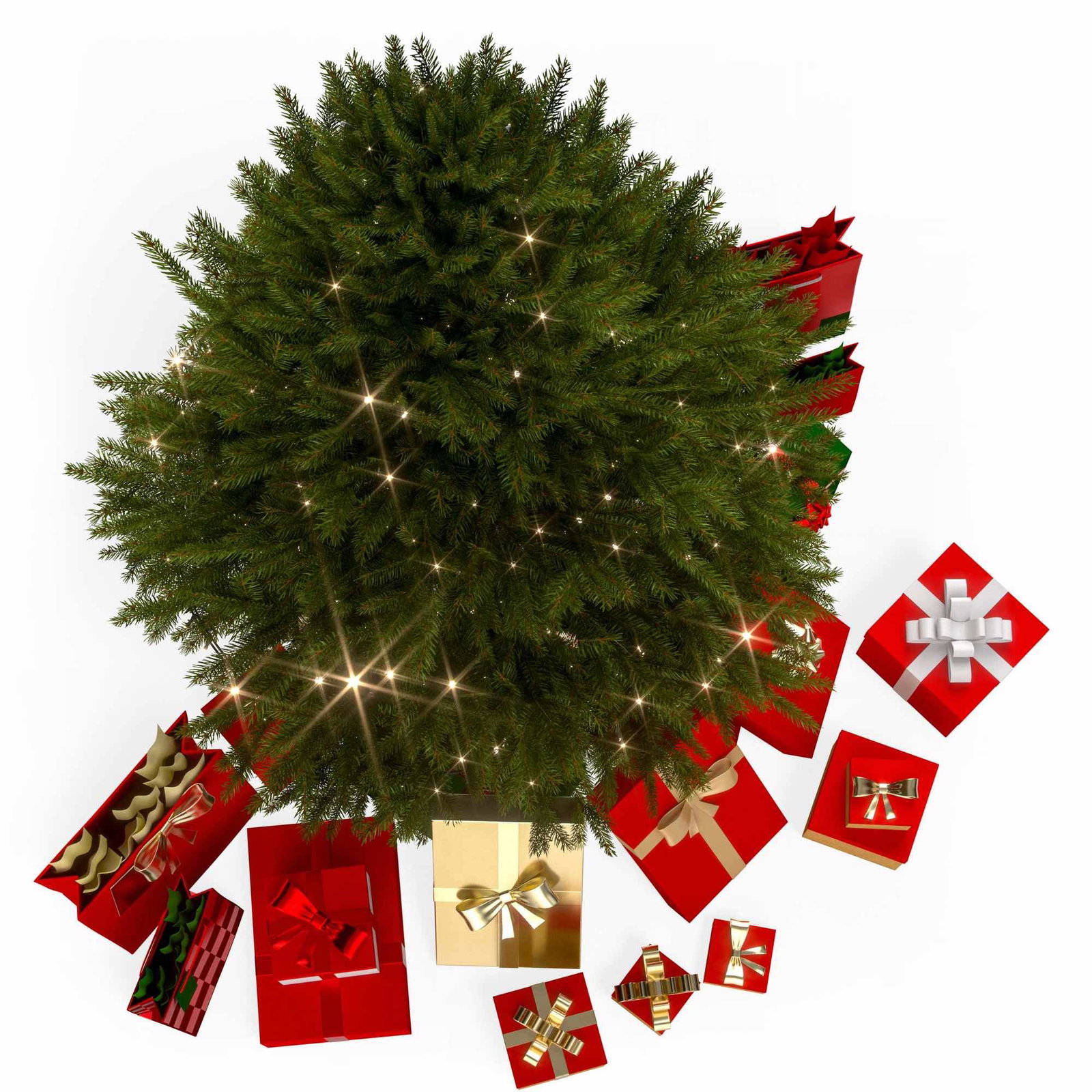 Kunstigt juletræ 140 cm med lys og metalfod