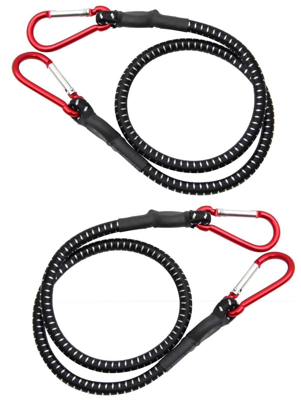 Bungee-snore med karabinhage, 100 cm, vejrbestandige