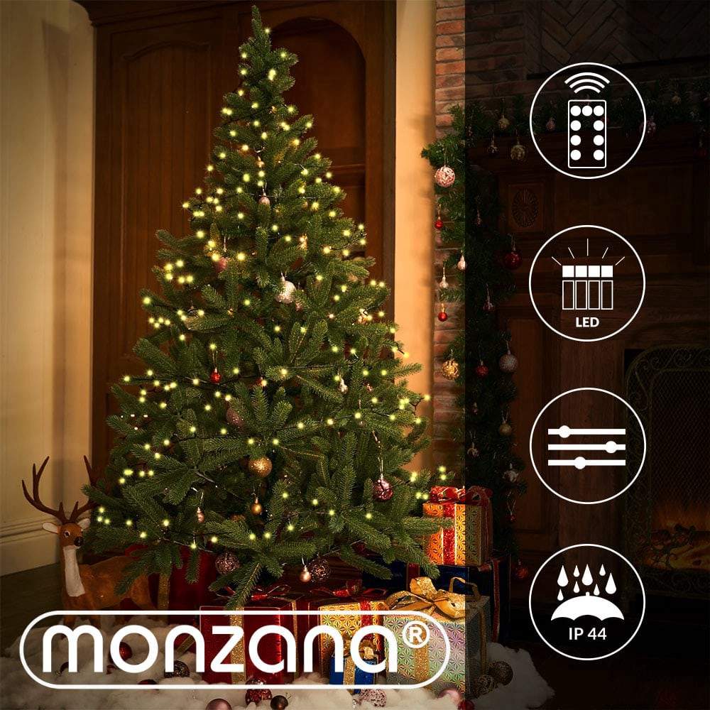 Varmhvide 60m LED-lyskæder, fjernbetjening