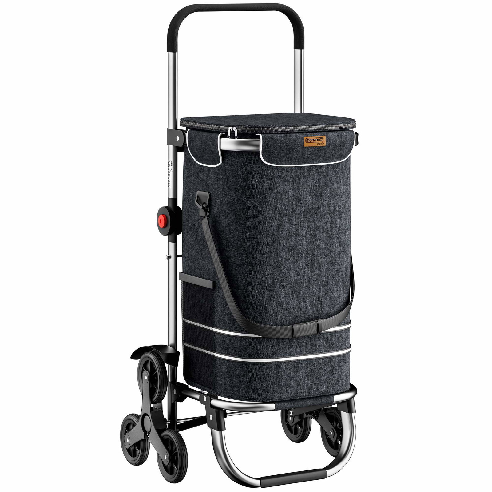 2-i-1 trappevogn med køler, 56 liters kapacitet