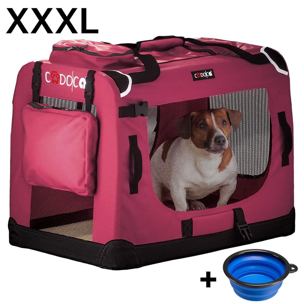 Hundetransportstof mørkerød XXXL – foldbar og åndbar