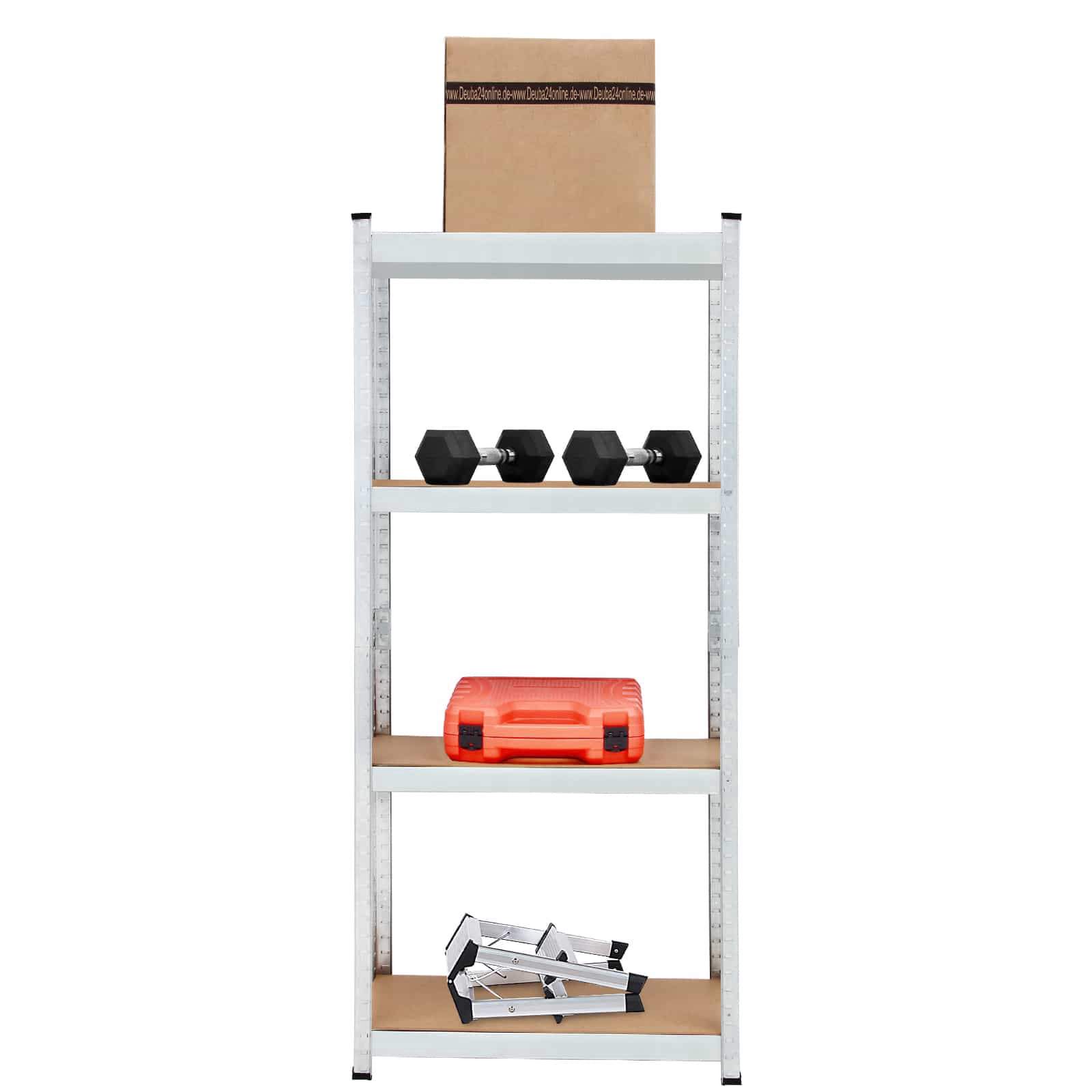 Robusta galvaniserade hyllor, 4 justerbara MDF-nivåer | Hem & Hobby | Pryloteket