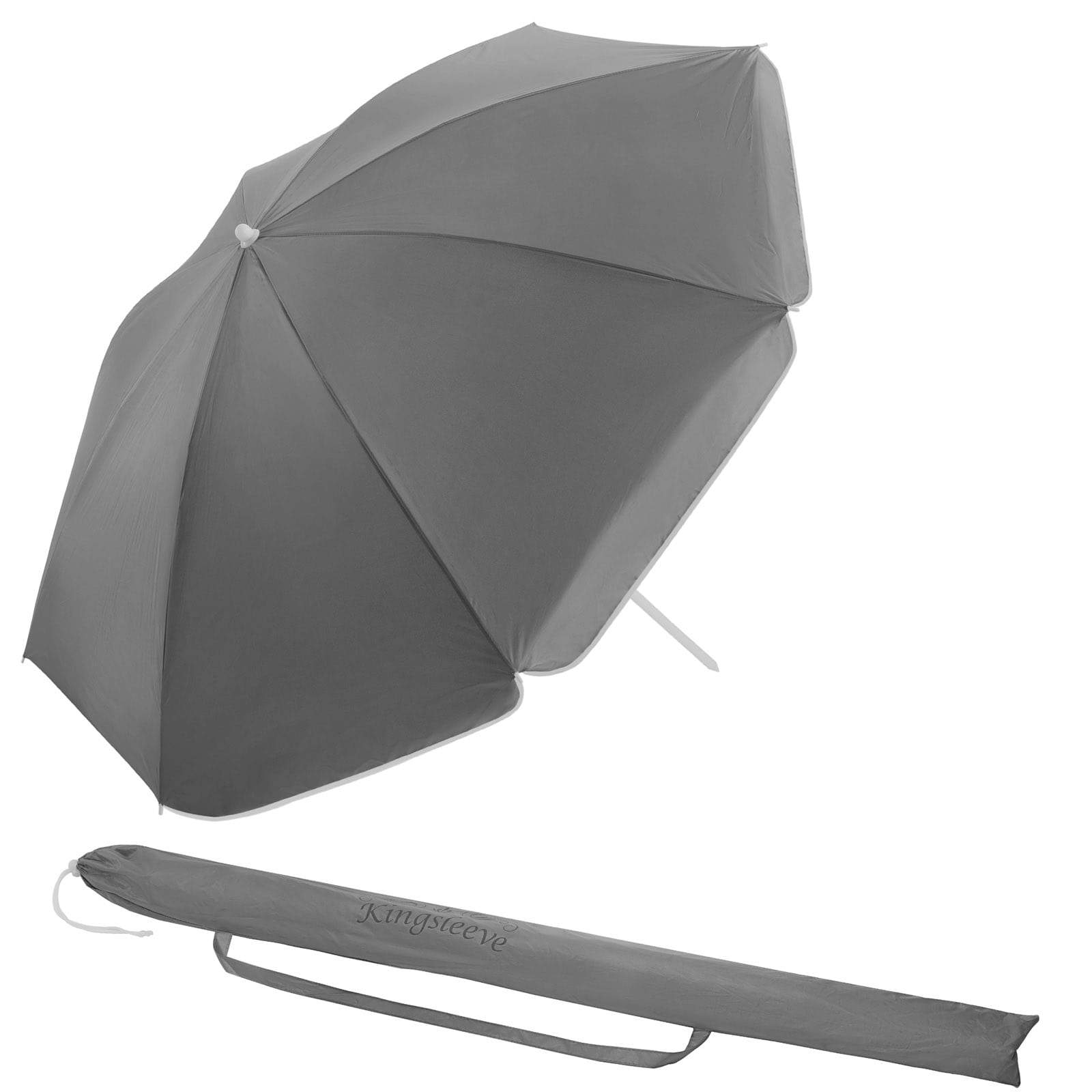 Strandparasol, antracit, 180 cm, vippe- og justerbar