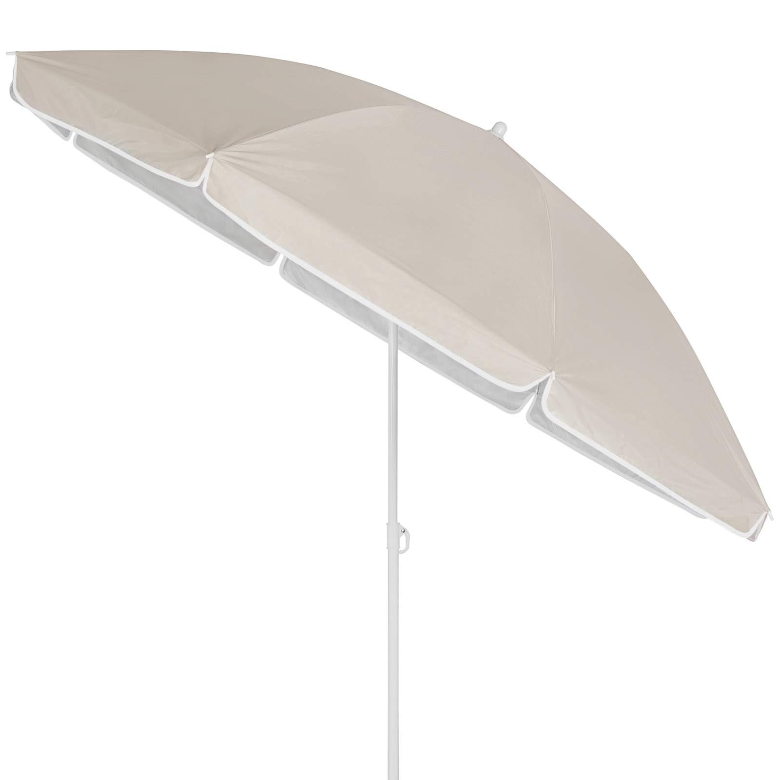 Beige 2m strandparasol – Vippe- og højdejusterbar