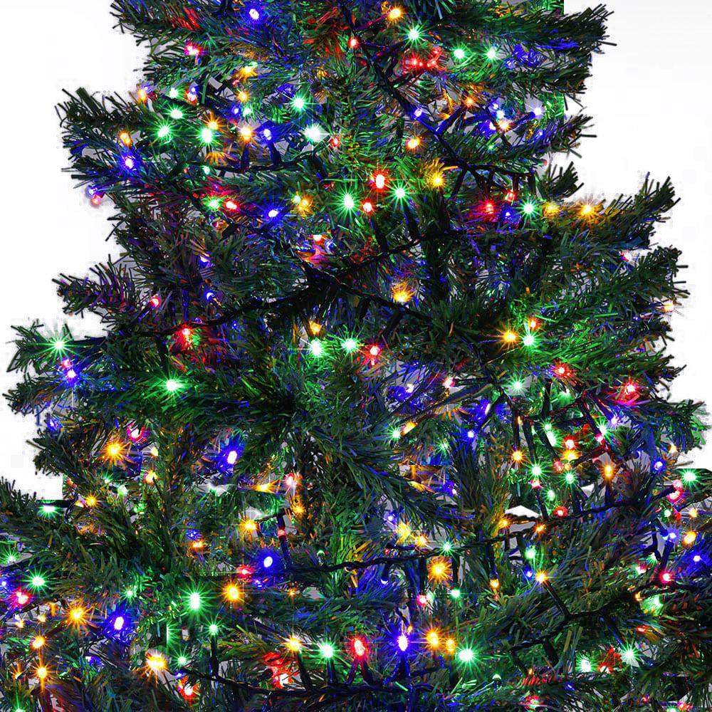 Julelyskæde, 60m, 600 flerfarvede LED'er, IP44