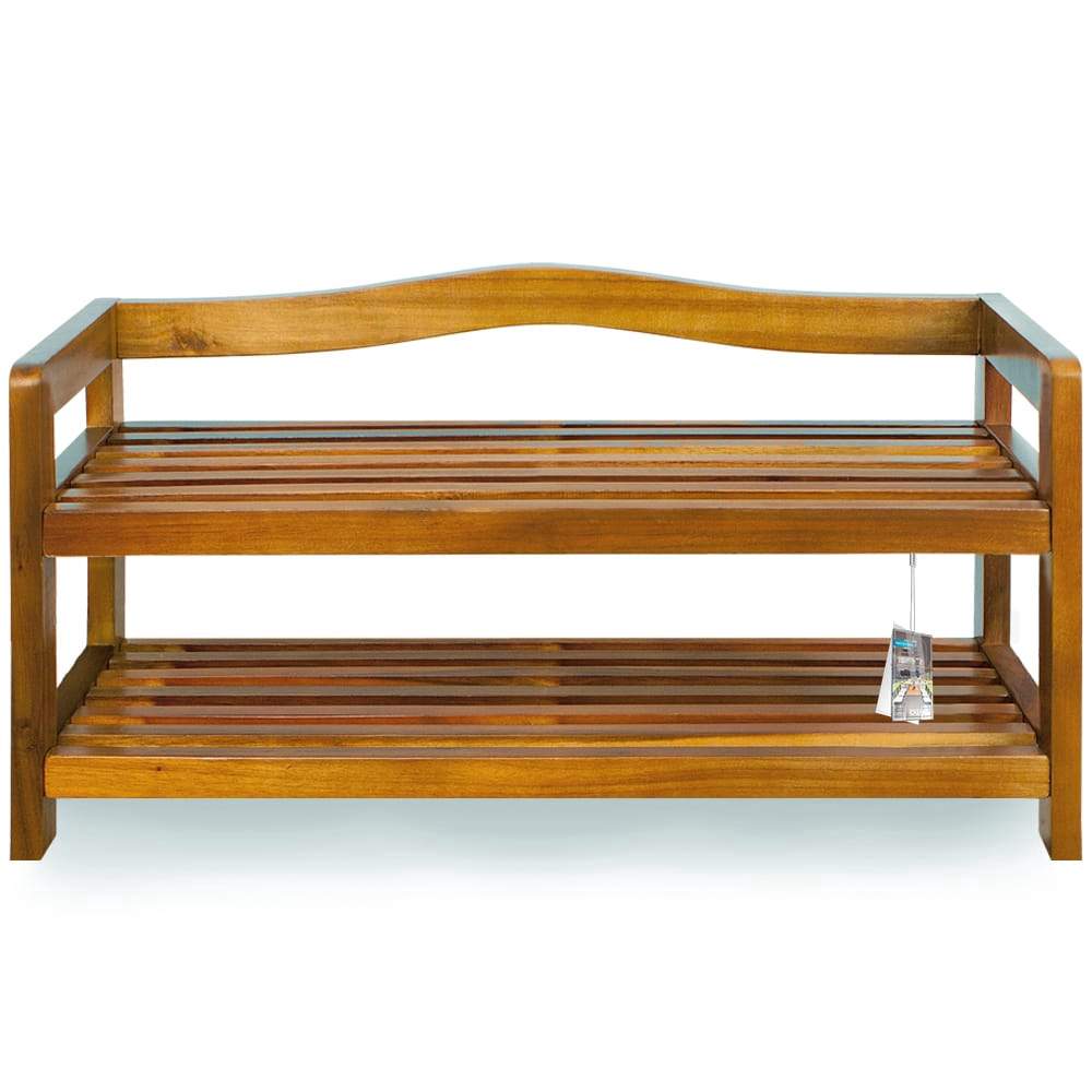 Skohylla i akaciaträ – 2 hyllor, 74x26x42cm | Hem & Hobby | Pryloteket