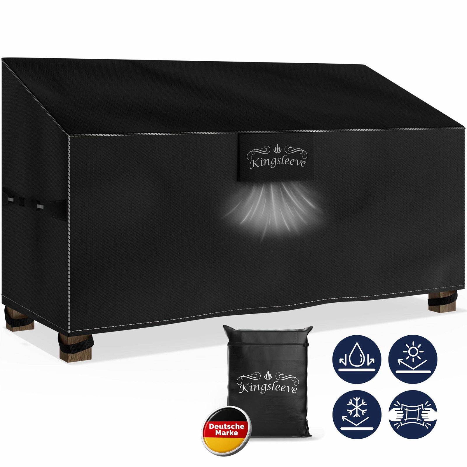 Överdrag till trädgårdsbänk, vattentätt 134x66x63/89 cm, antracit | Hem & Hobby | Pryloteket