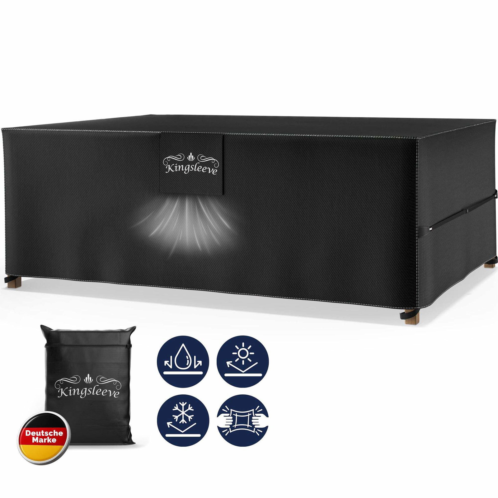 Havemøbelovertræk, vandtæt polyester, 308x138x89cm