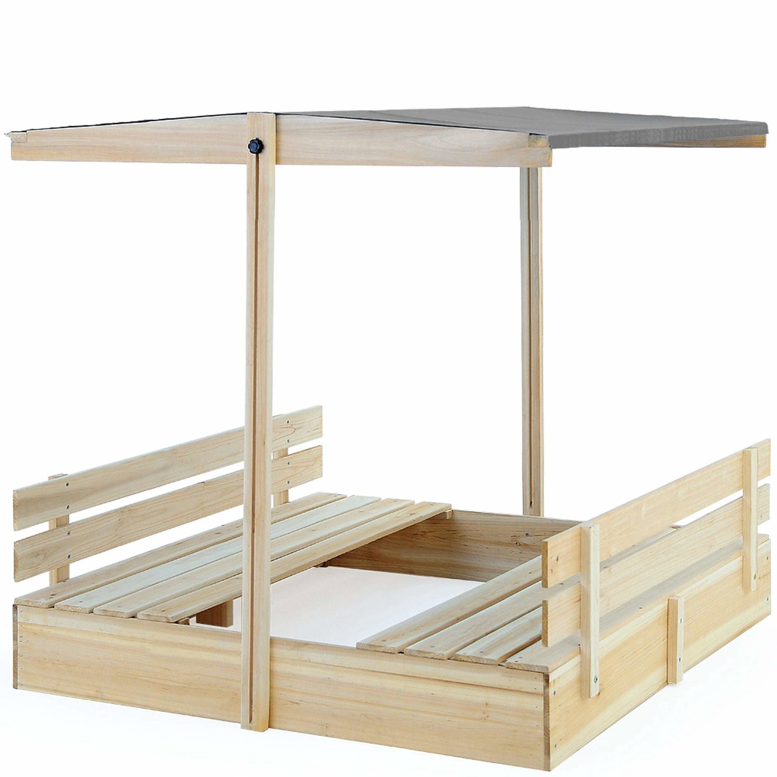 Barnens sandlåda med justerbart tak och bänkar | Hem & Hobby | Pryloteket