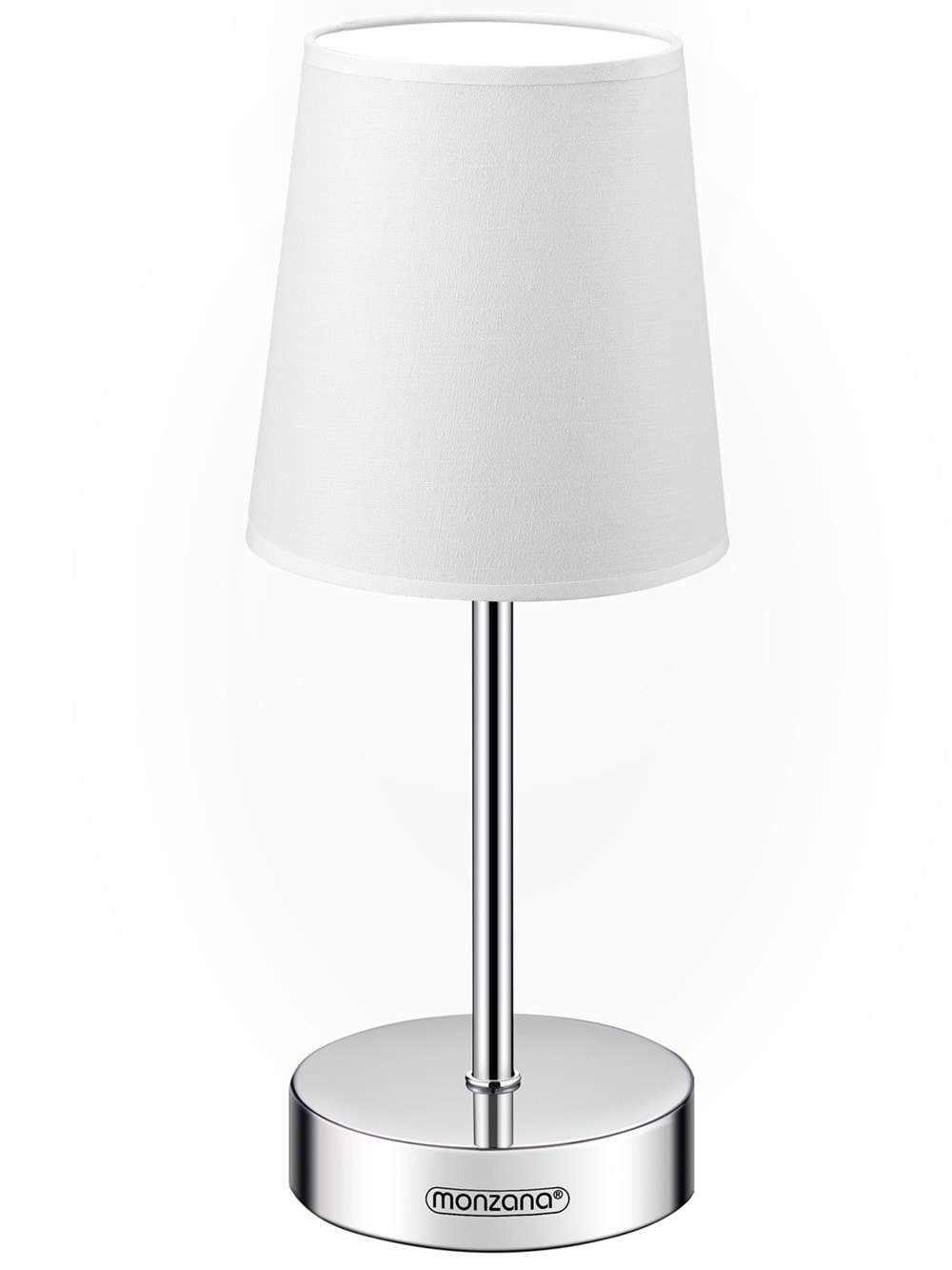 Hvid bordlampe – 32x13cm, metalbase, E14-fatning