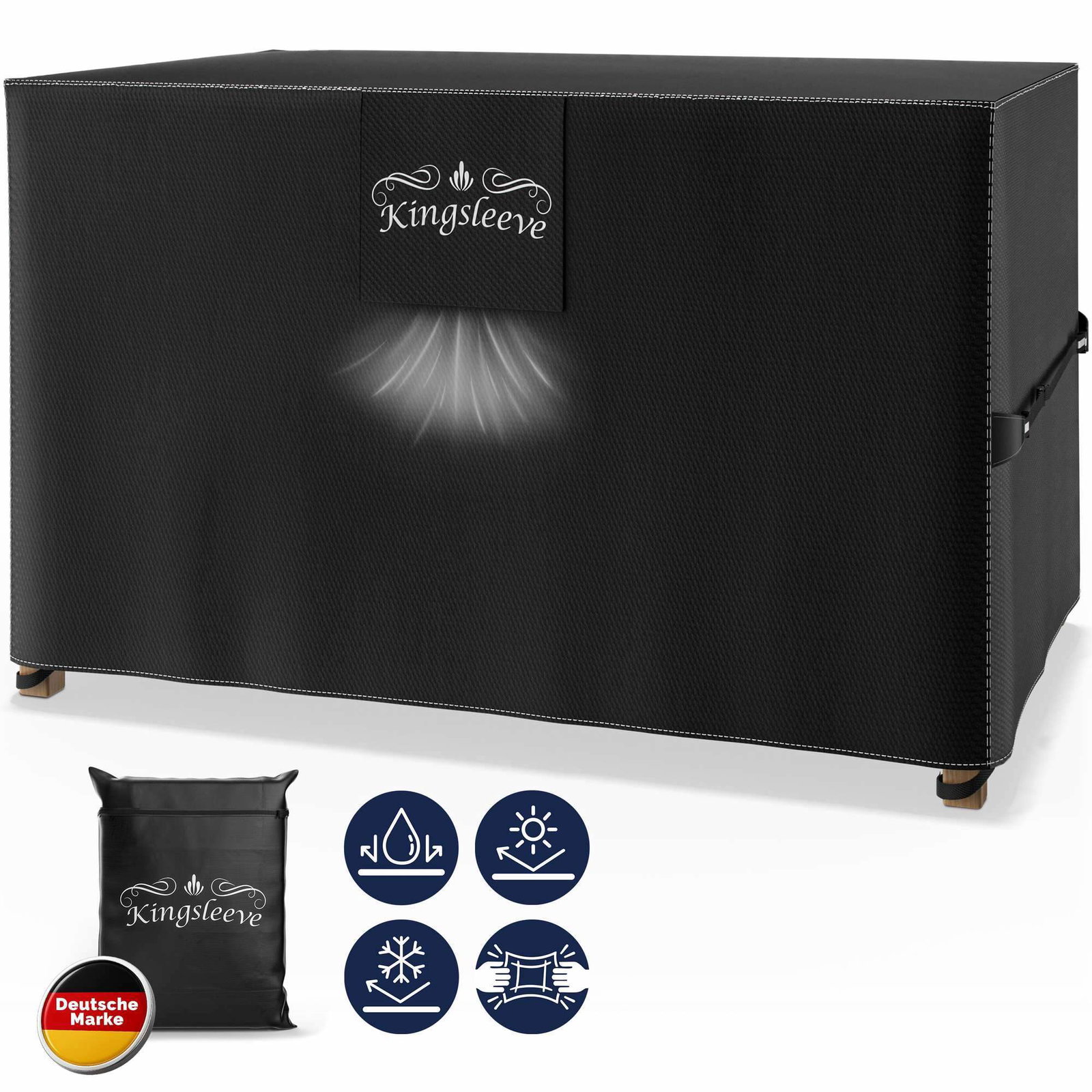 Havemøbelovertræk – Vandtæt, 125x125x74 cm, Antracit