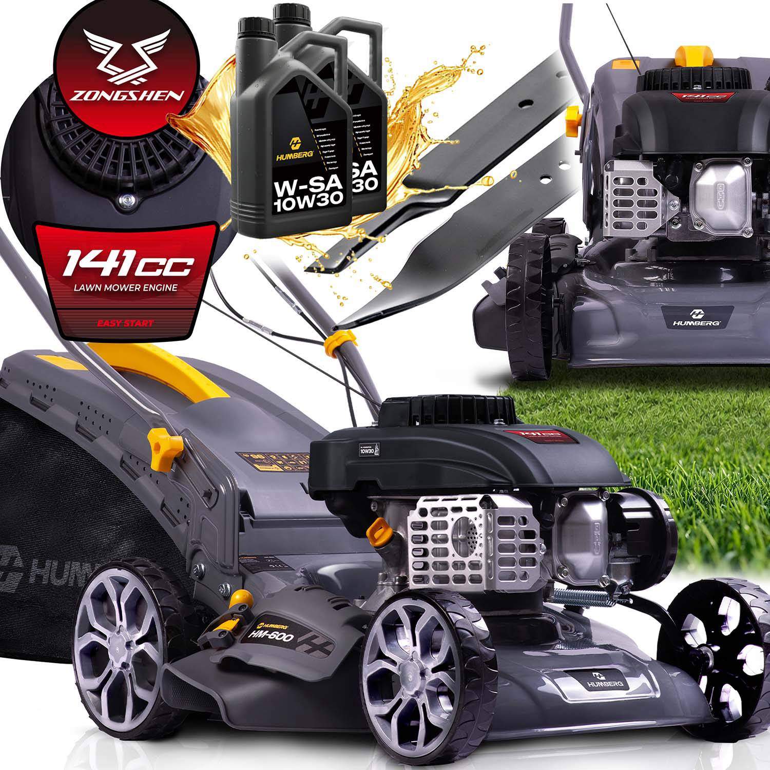 Benzin plæneklipper 40 cm 45 l Selvkørende 141 cc