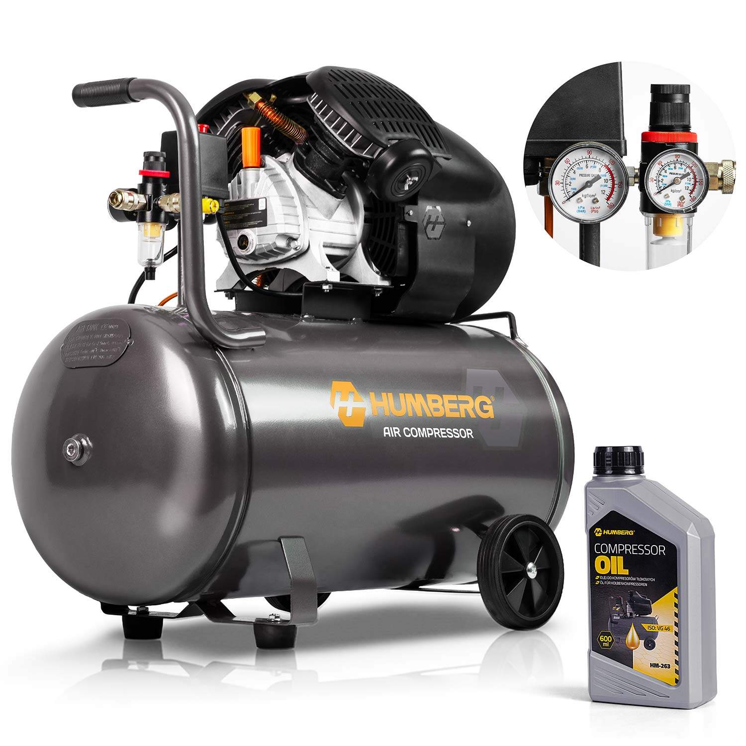 Olieluftkompressor 100L, 8 bar kapacitet