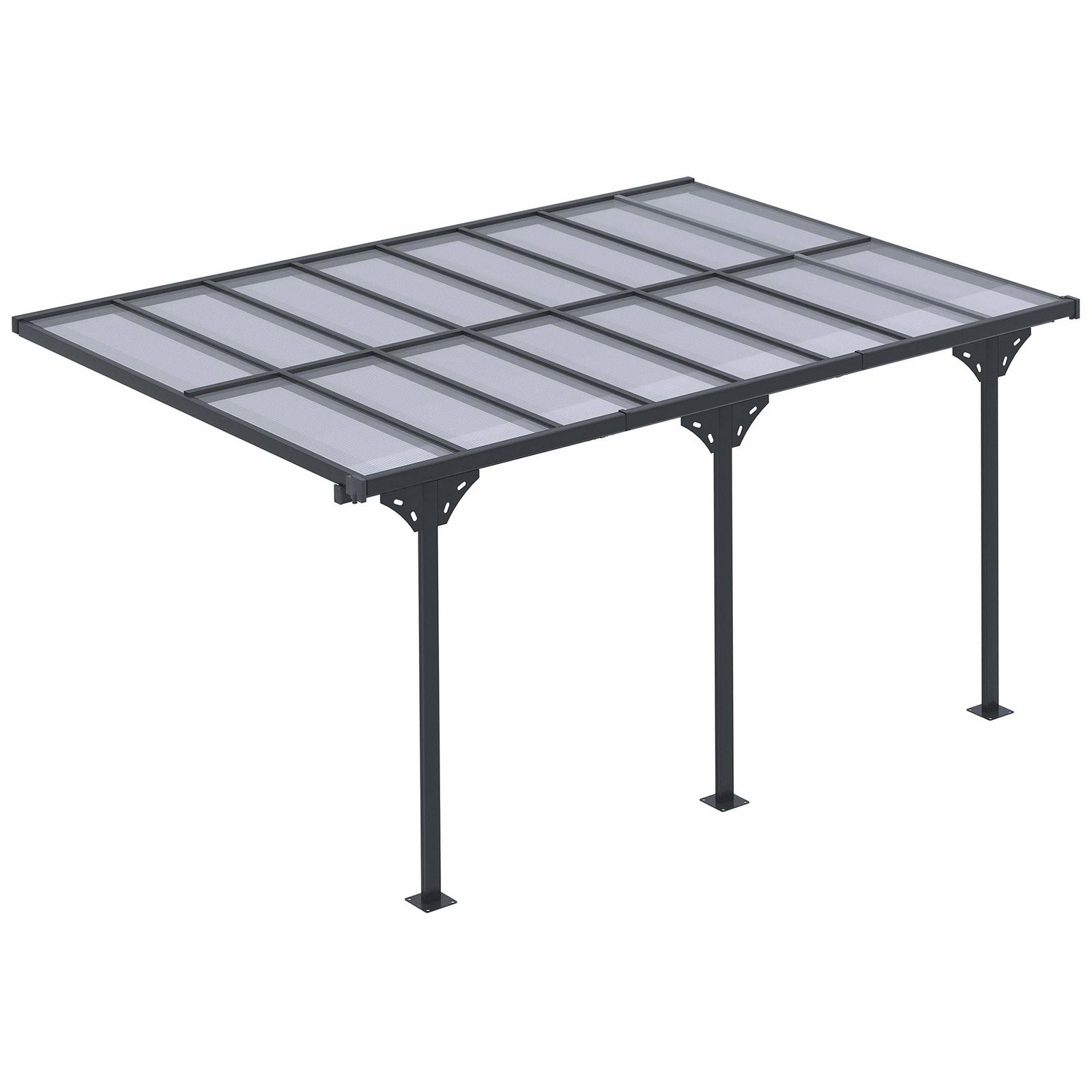 Justerbar aluminiumpergola – 4,35 x 3,02 m solskydd | Hem & Hobby | Pryloteket