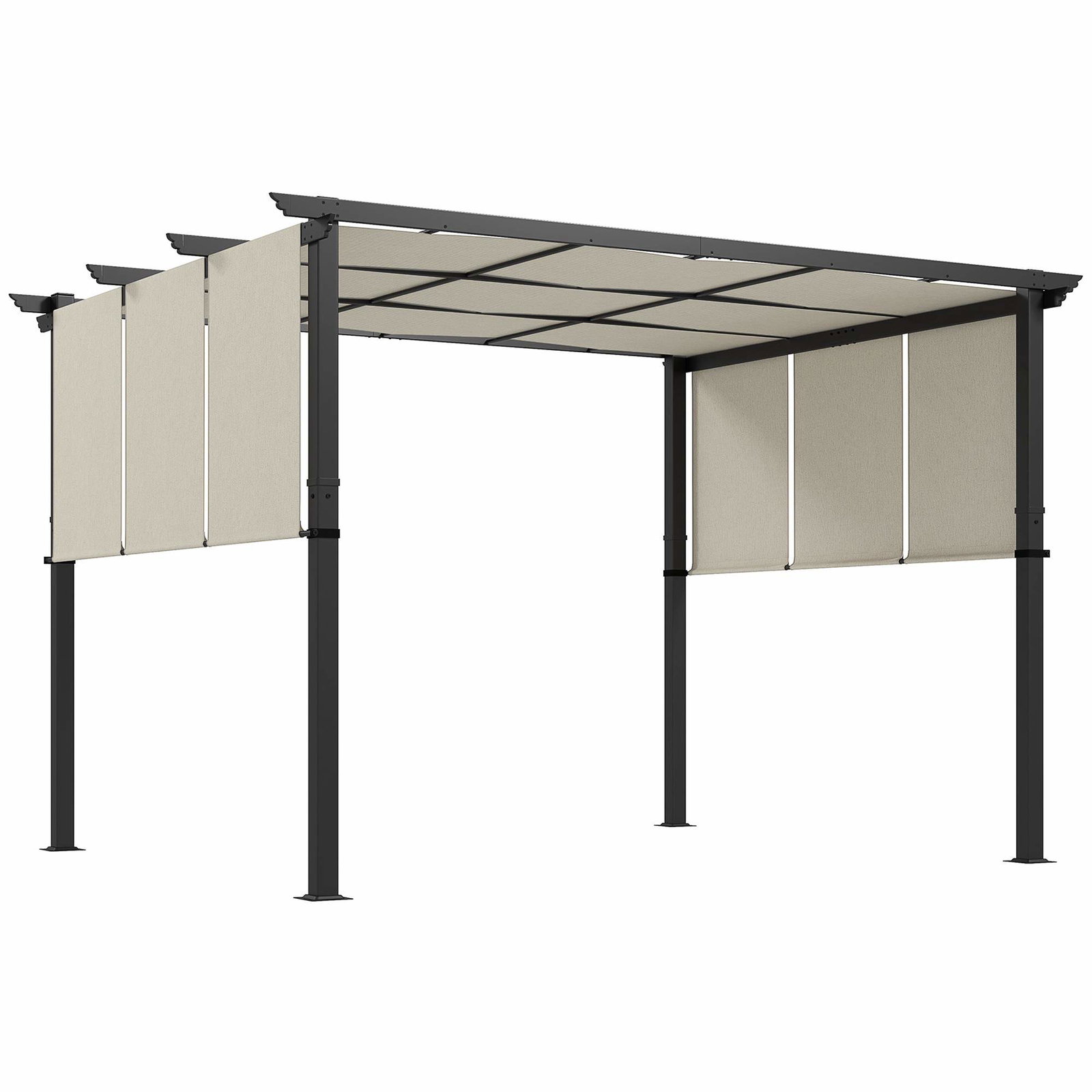 Pergola solsejl, vejrbestandig, 3 x 3,5 m, beige