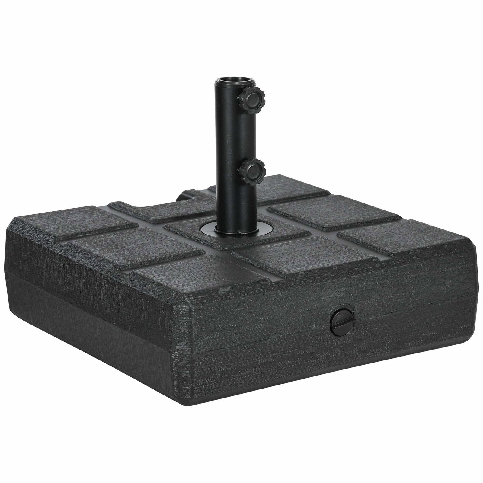 Fyldbar paraplyfod, 40 kg, firkantet med håndtag, sort