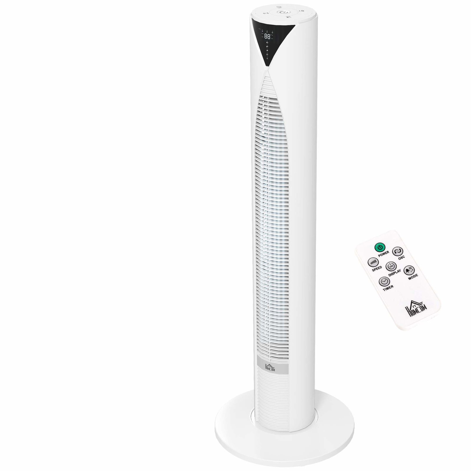 Oscillerende tårnventilator, fjernbetjening, 4 tilstande, 3 hastigheder