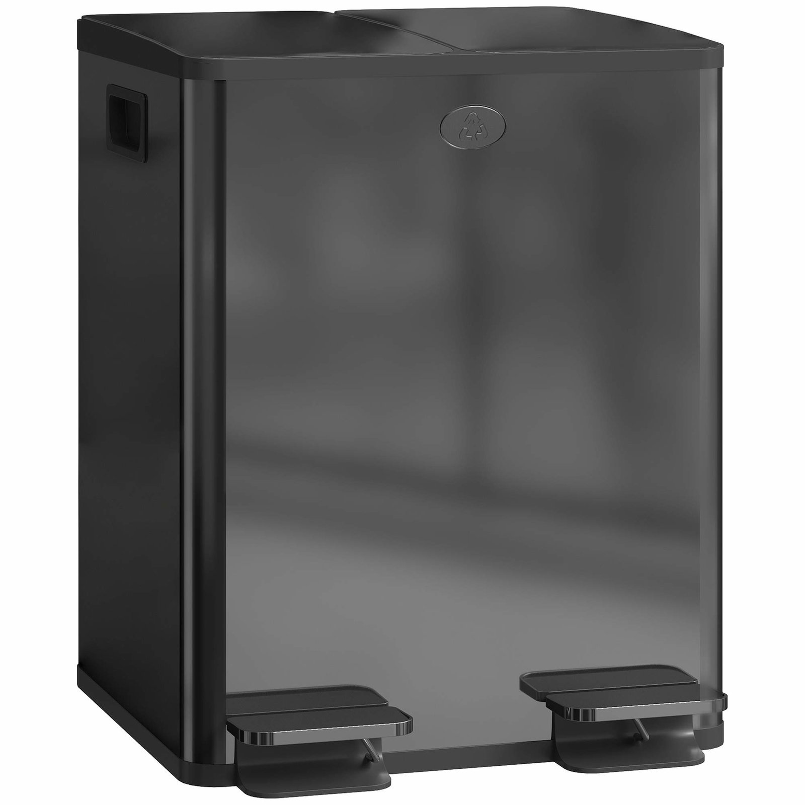 Dobbelt 20L pedalspand – Nem at rengøre, rustfrit stål, sort