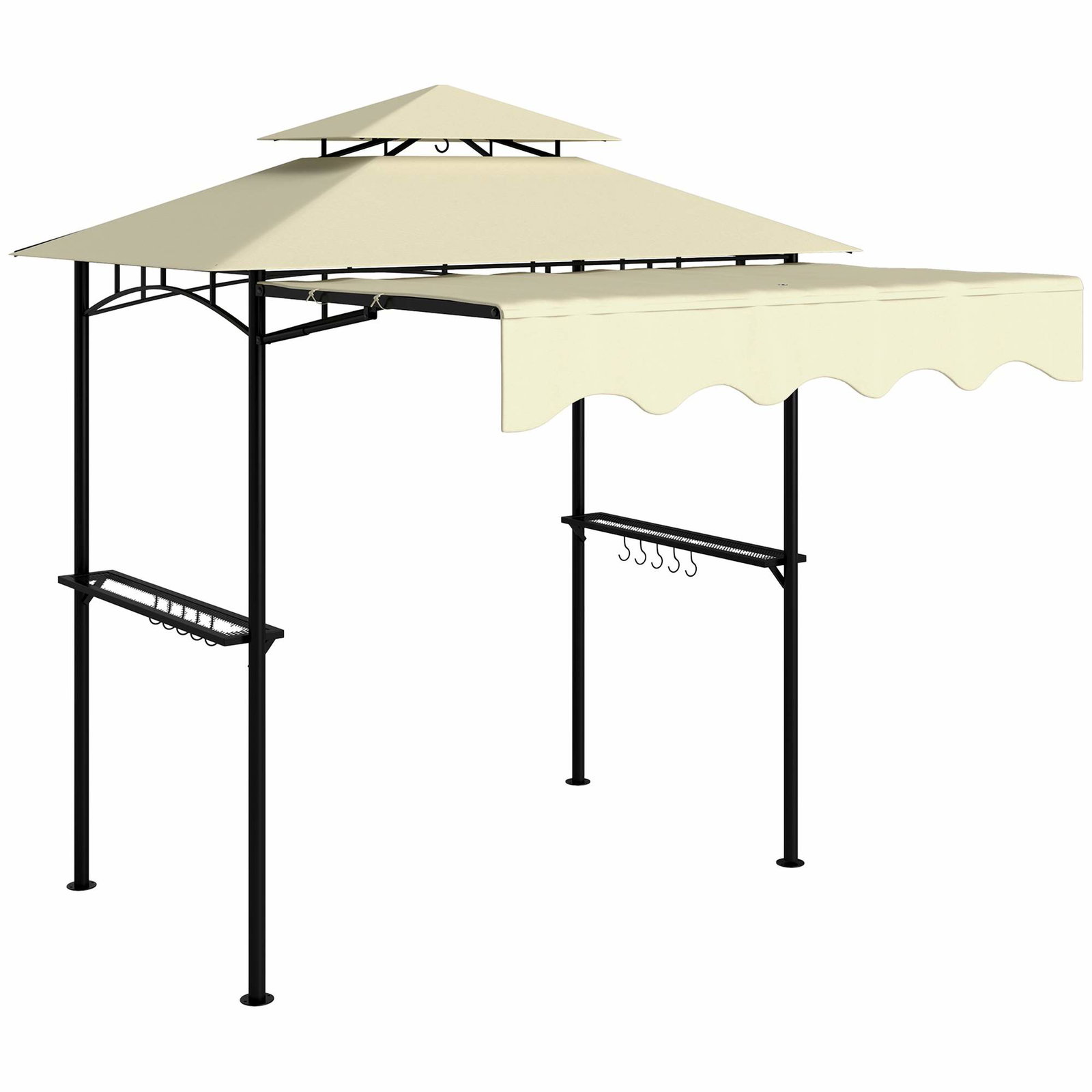 Vandafvisende grillpavillon, dobbelt tag, 242x232x248 cm