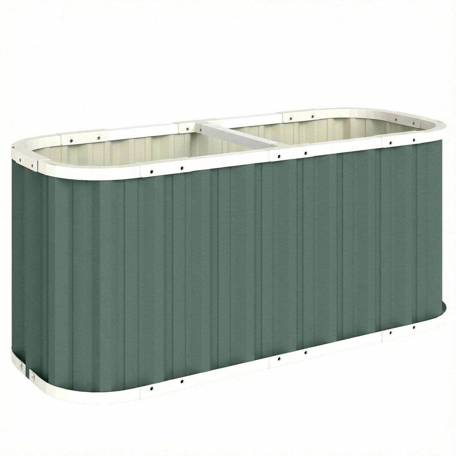 Højbed i metal 136x53x61 cm med etiketter og handsker