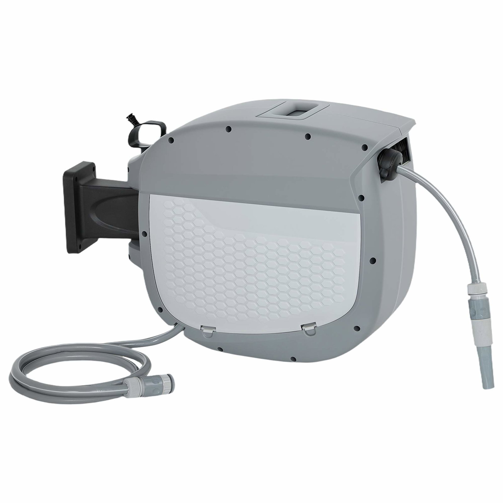 Haveslangeopruller 30m – 180° drejelig, automatisk tilbagetrækkende