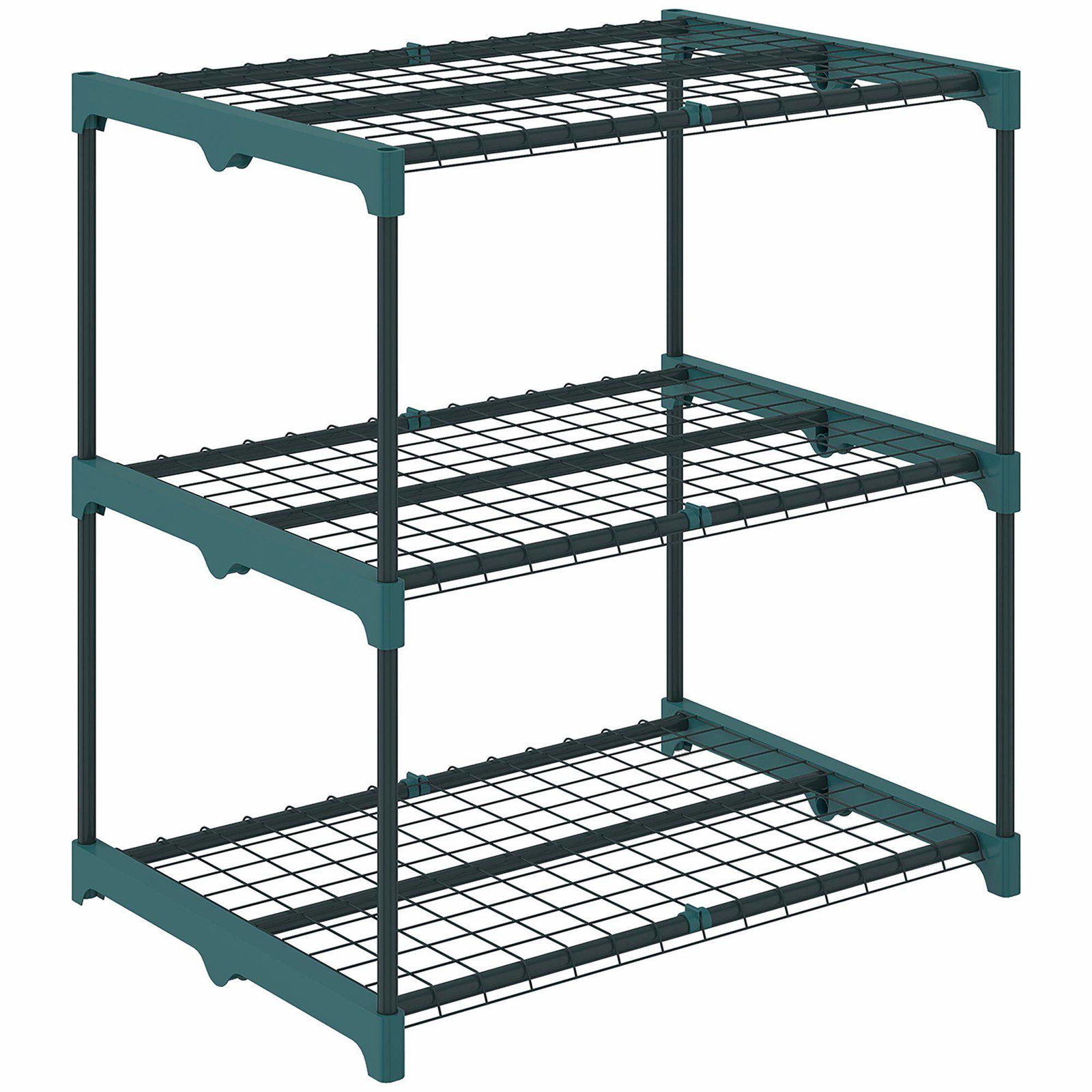 3-lags plantestativ, 72 cm, stål, mørkegrøn