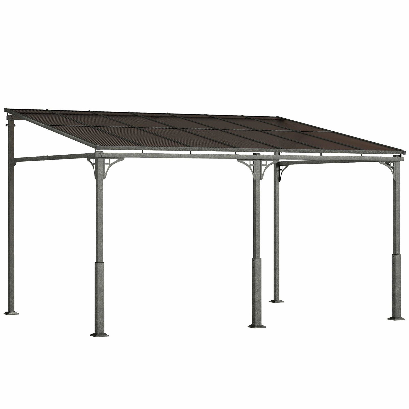 Terrasstak 4x3m – Lutande polykarbonat, Väggmontering | Hem & Hobby | Pryloteket