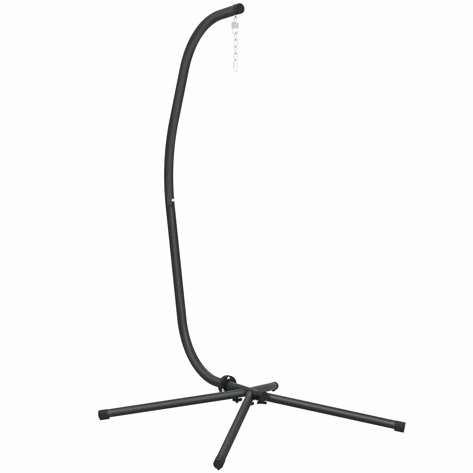 Justerbart C-ramme hængestolsstativ, metal, sort