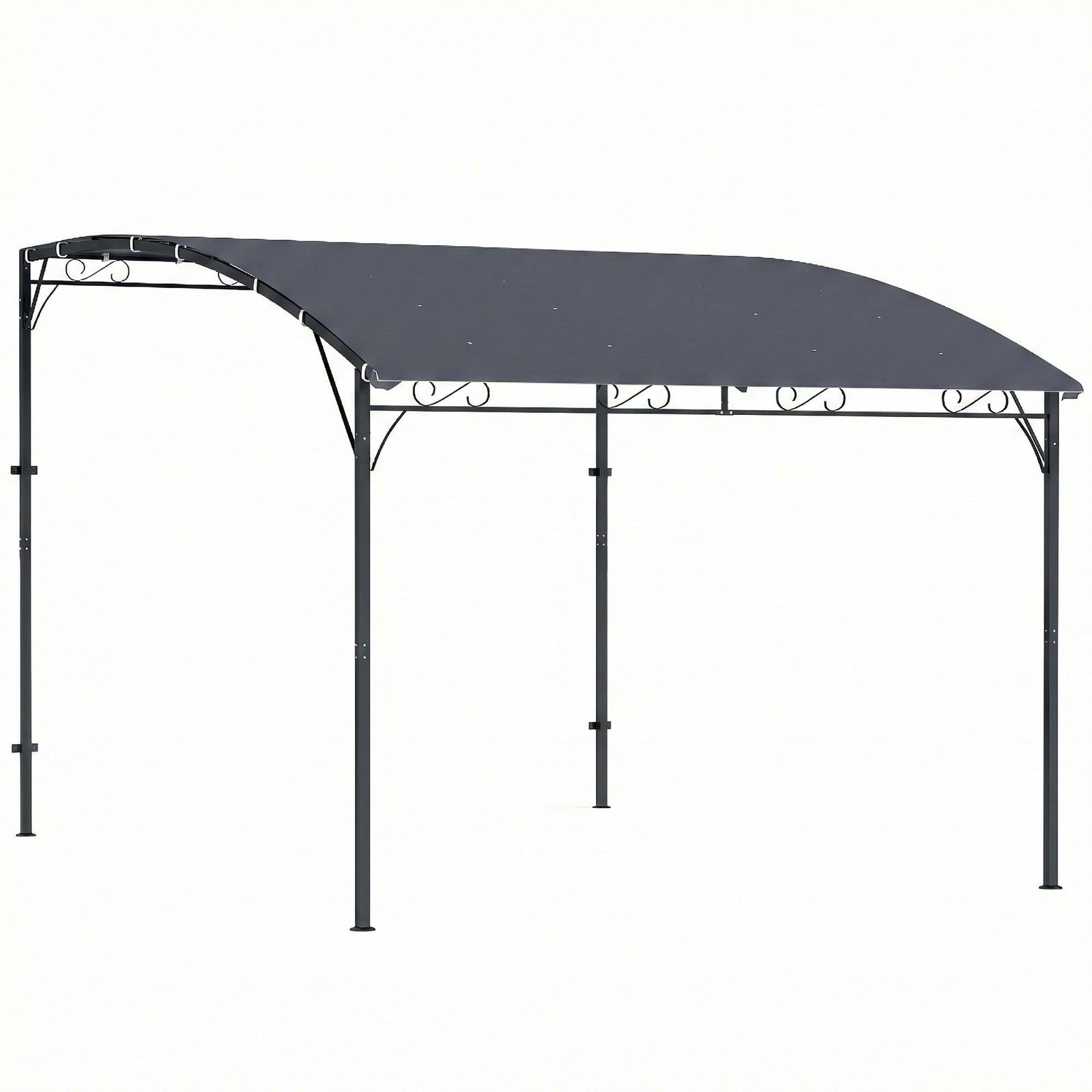 Vægmonteret metalpergola – vejrbestandig, 2,86 x 3,84 m