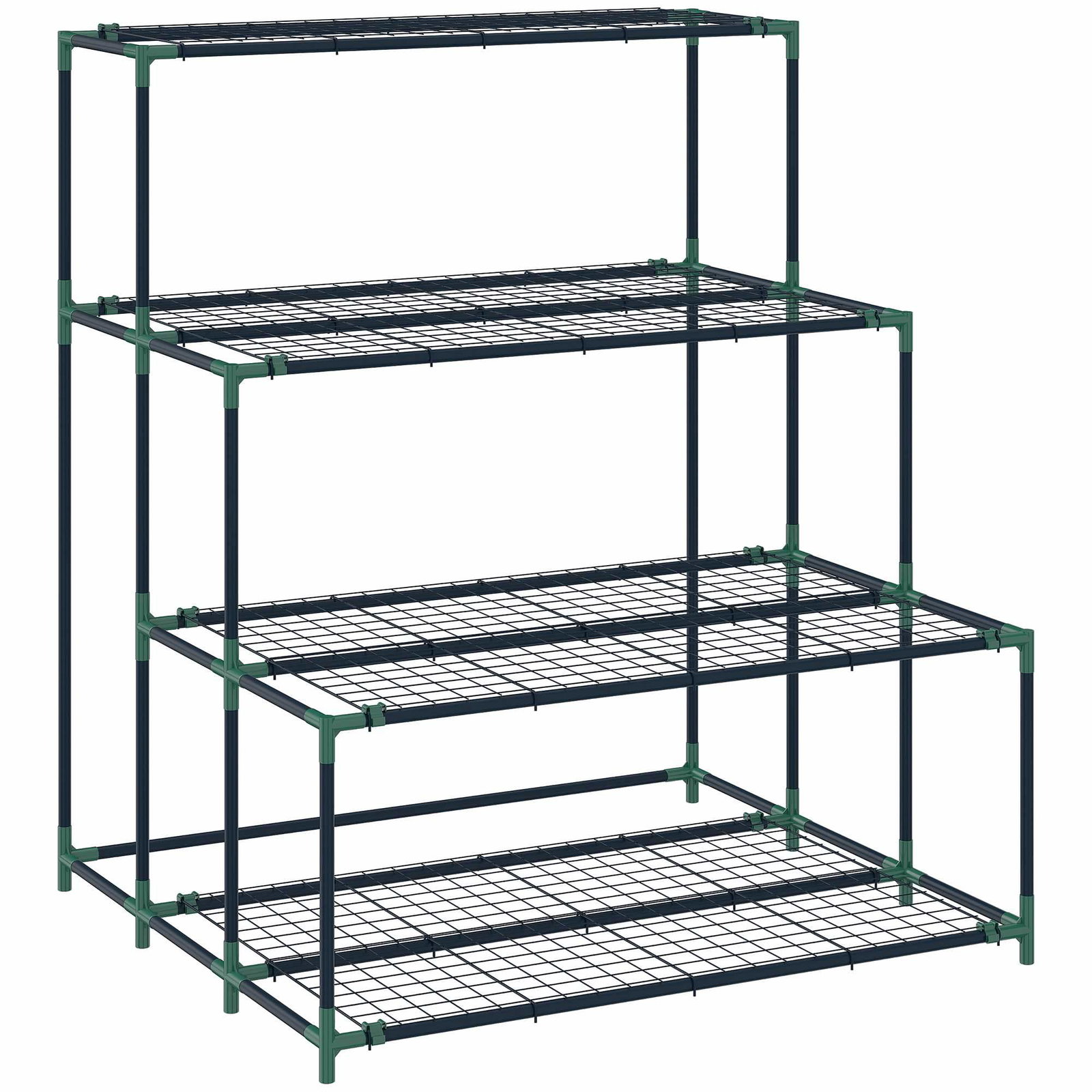 4-lags plantestativ, 110 cm høj, stål, mørkegrøn