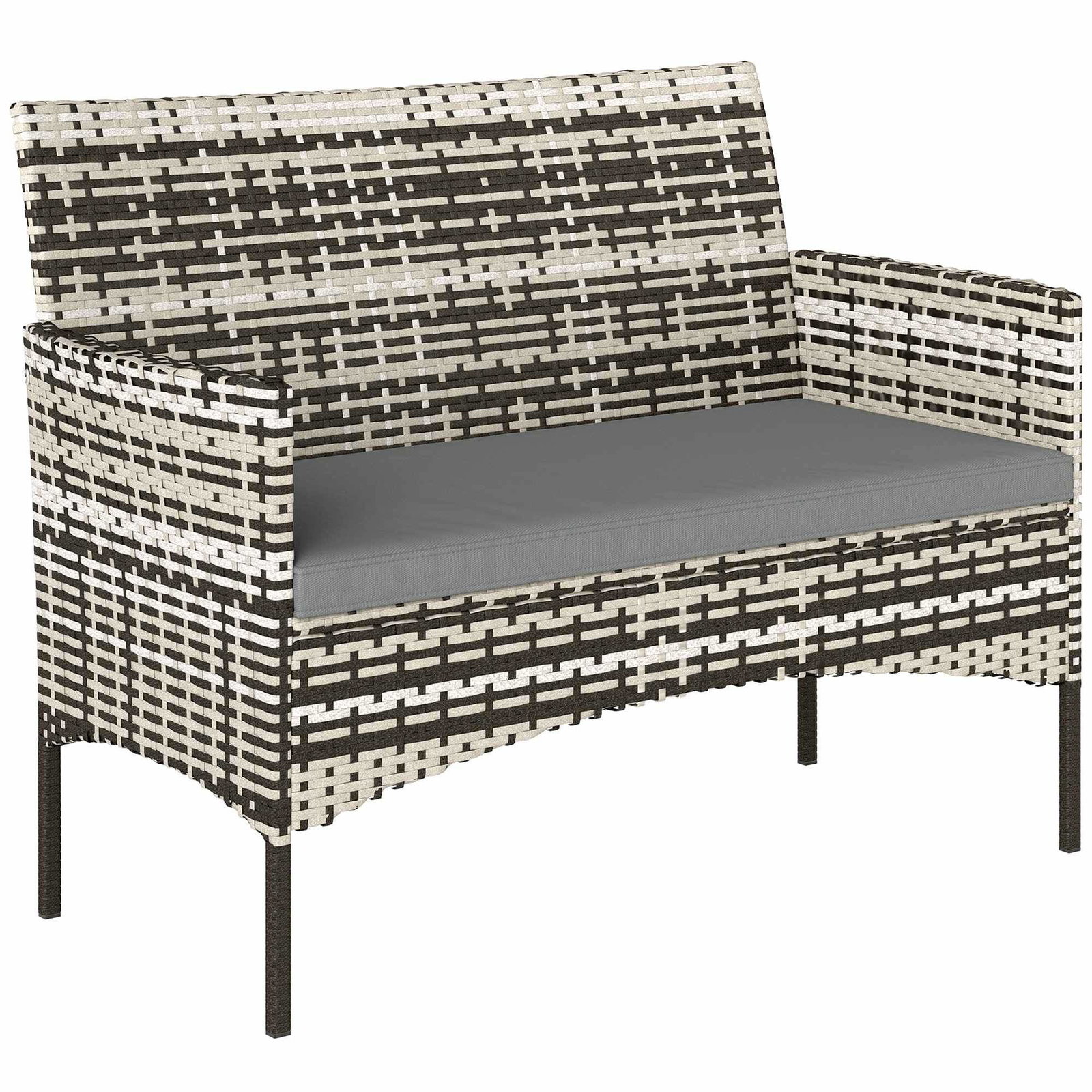 2-sits rotting trädgårdssoffa med kuddar – ljusgrå | Hem & Hobby | Pryloteket