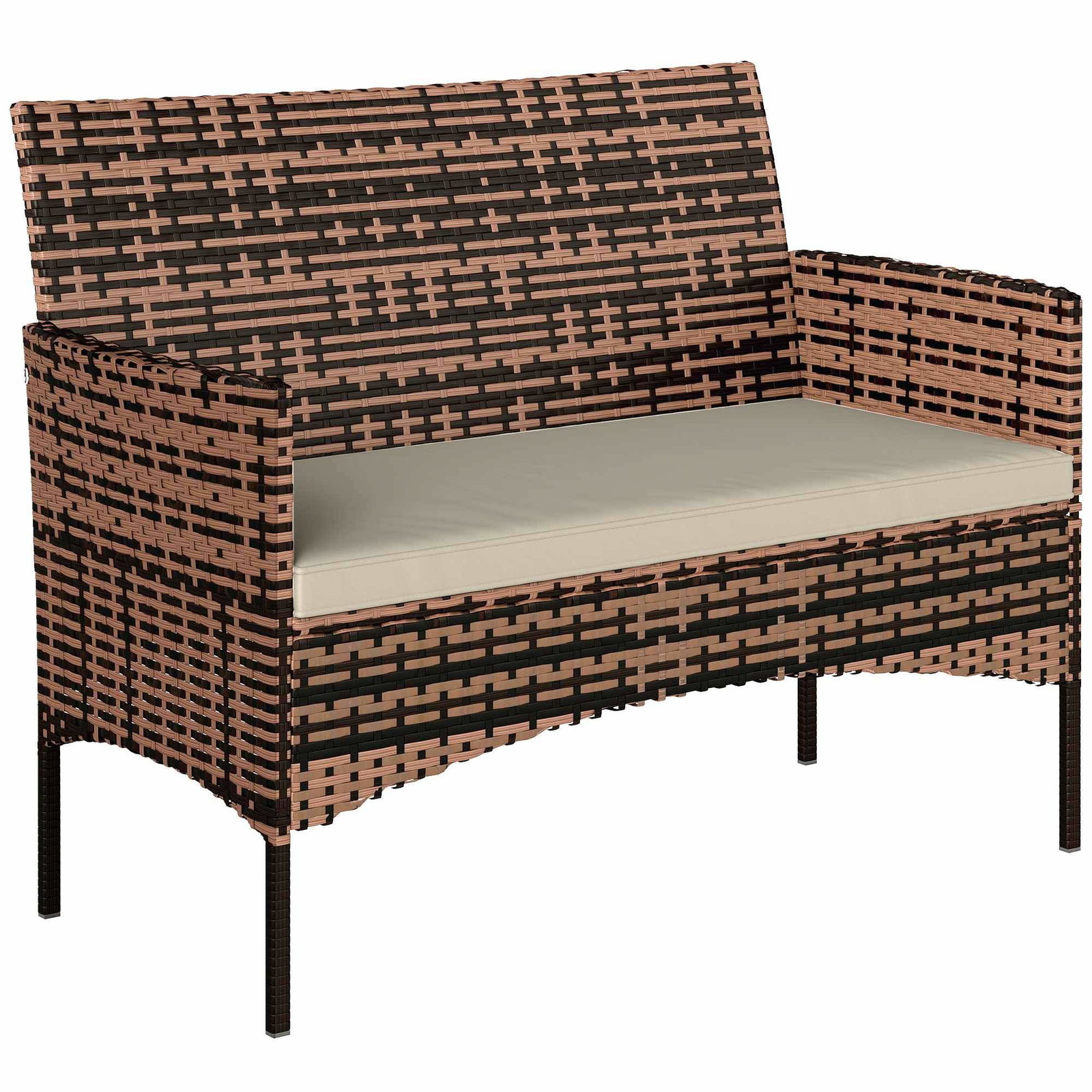 2-sits rotting utomhussoffa med kuddar, khaki | Hem & Hobby | Pryloteket