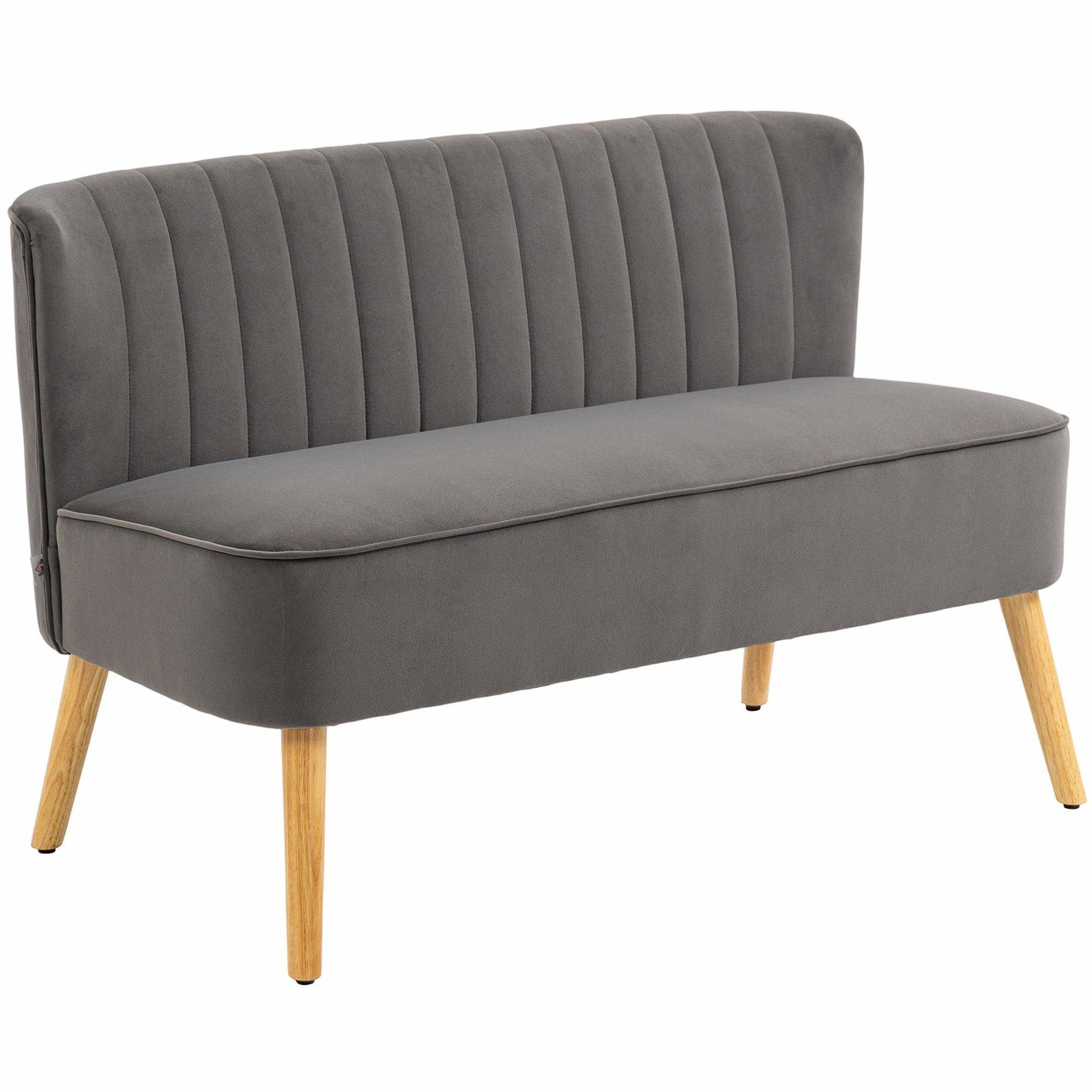 Retro 2-personers sofa, mørkegrå, træben