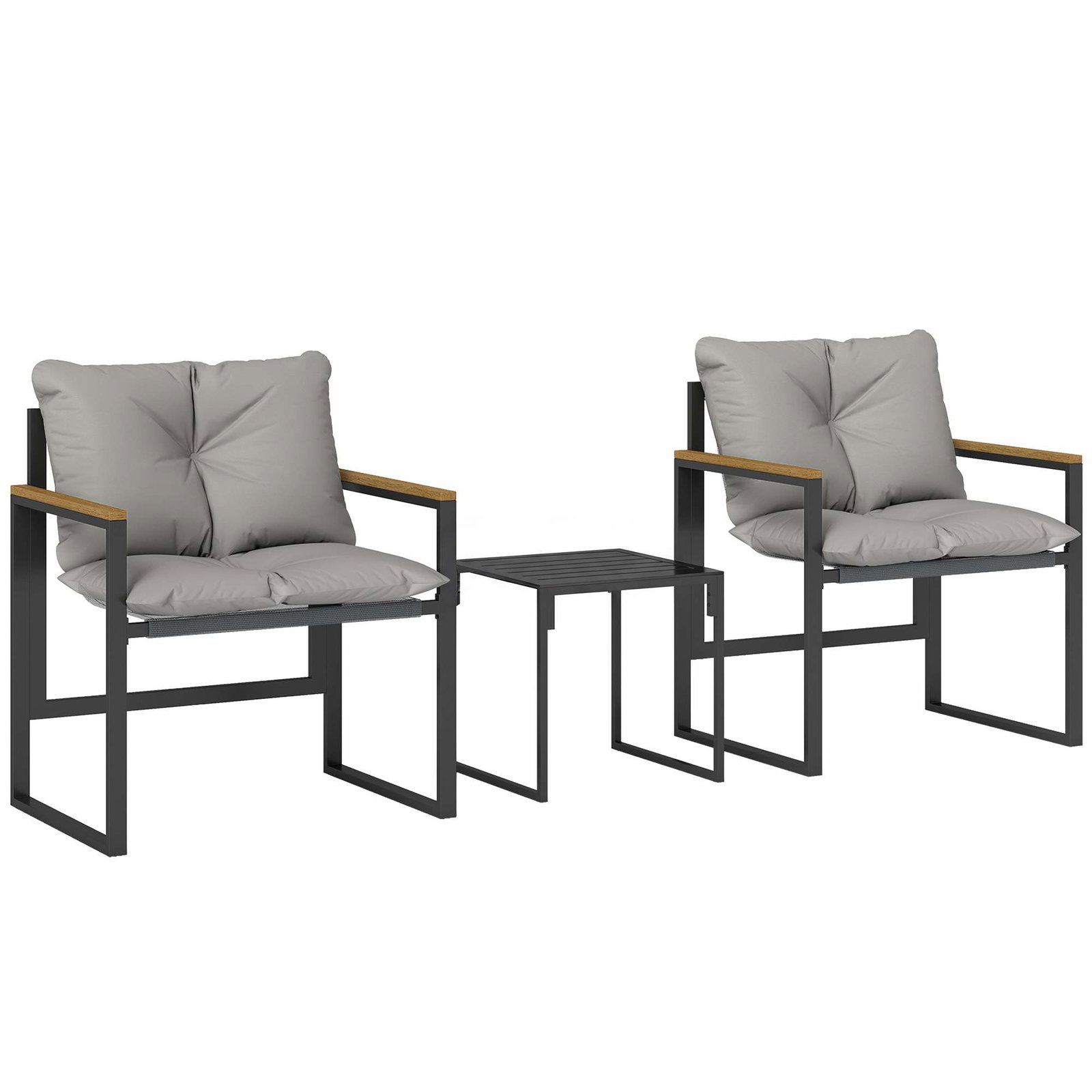 2-delat utomhus bistroset med kuddar – metallram | Hem & Hobby | Pryloteket