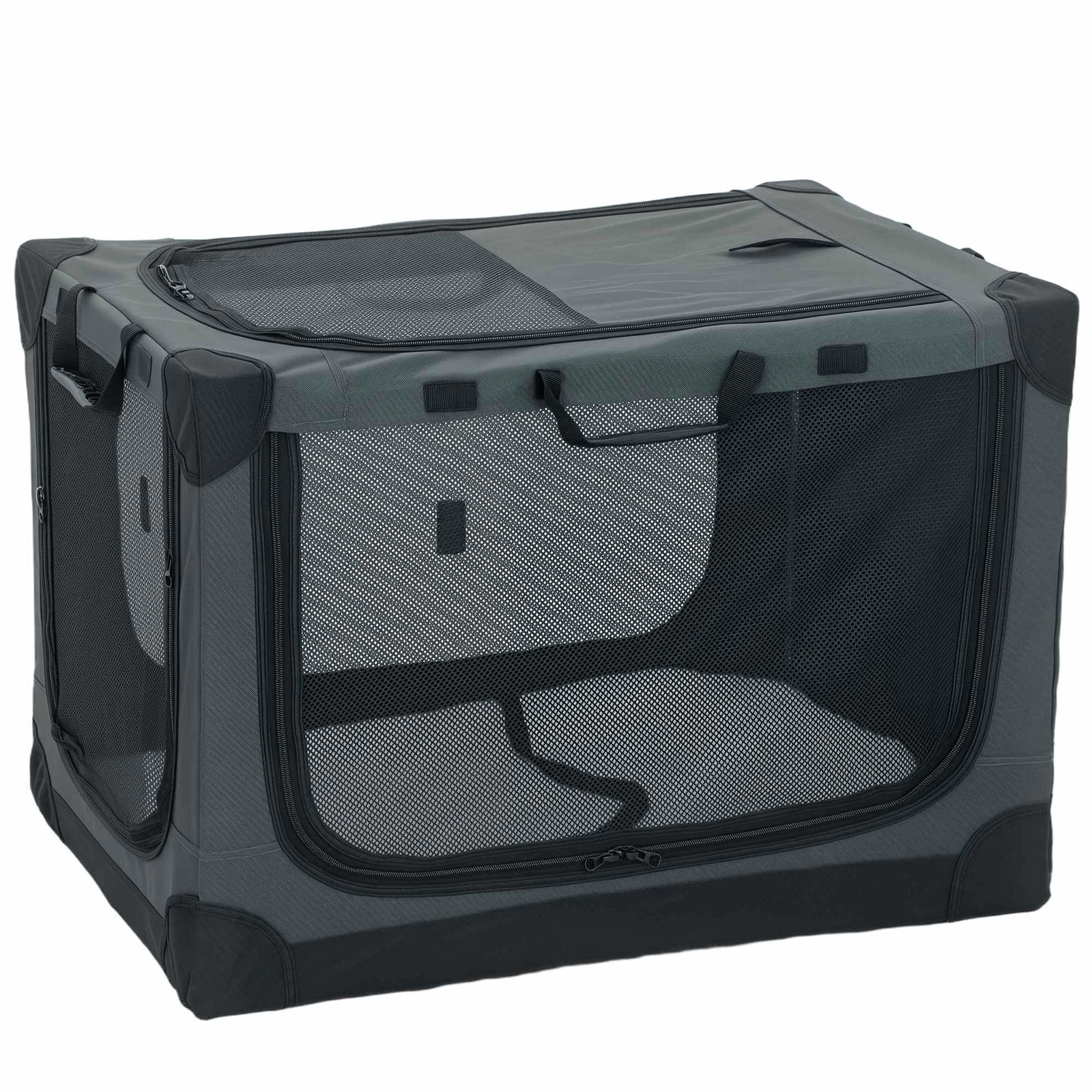 Sammenklappelig transportkasse til hund med hynde – Armygrøn