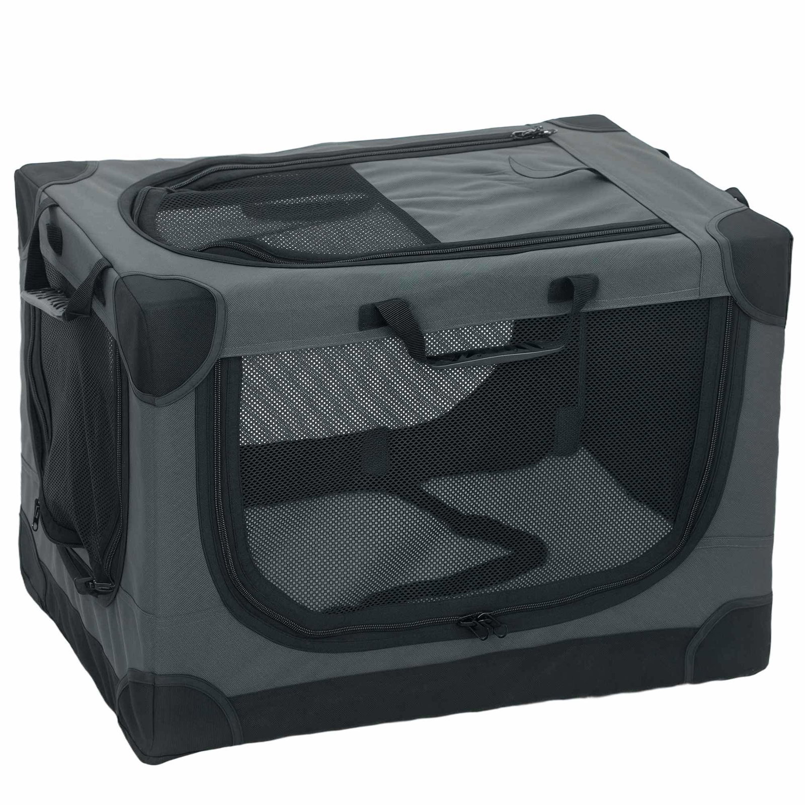 Sammenklappelig hundetransportør med hynde, vaskbart betræk, armygrøn