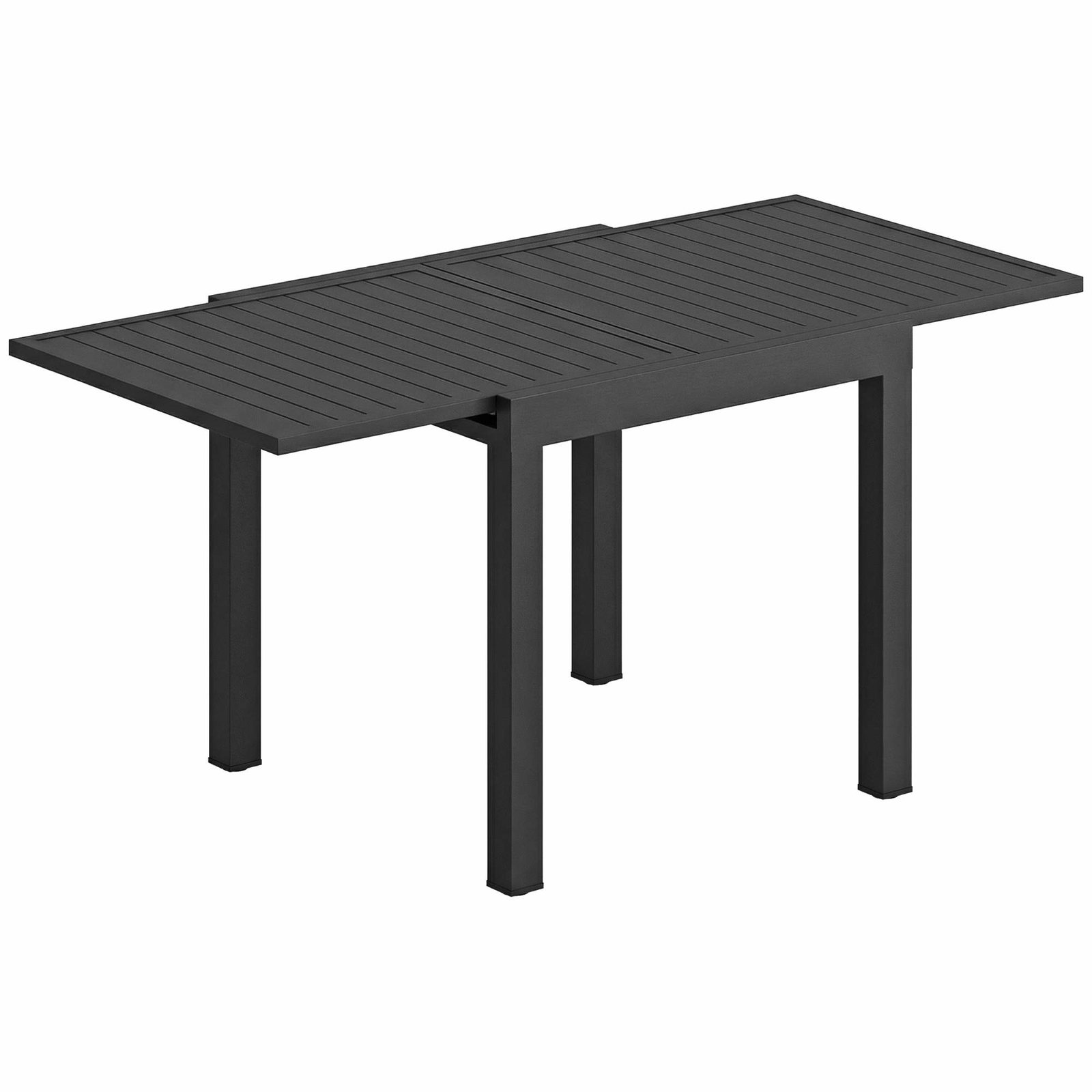Udtrækkeligt spisebord i aluminium – Plads til 4-6 personer, 80/160 x 80 cm