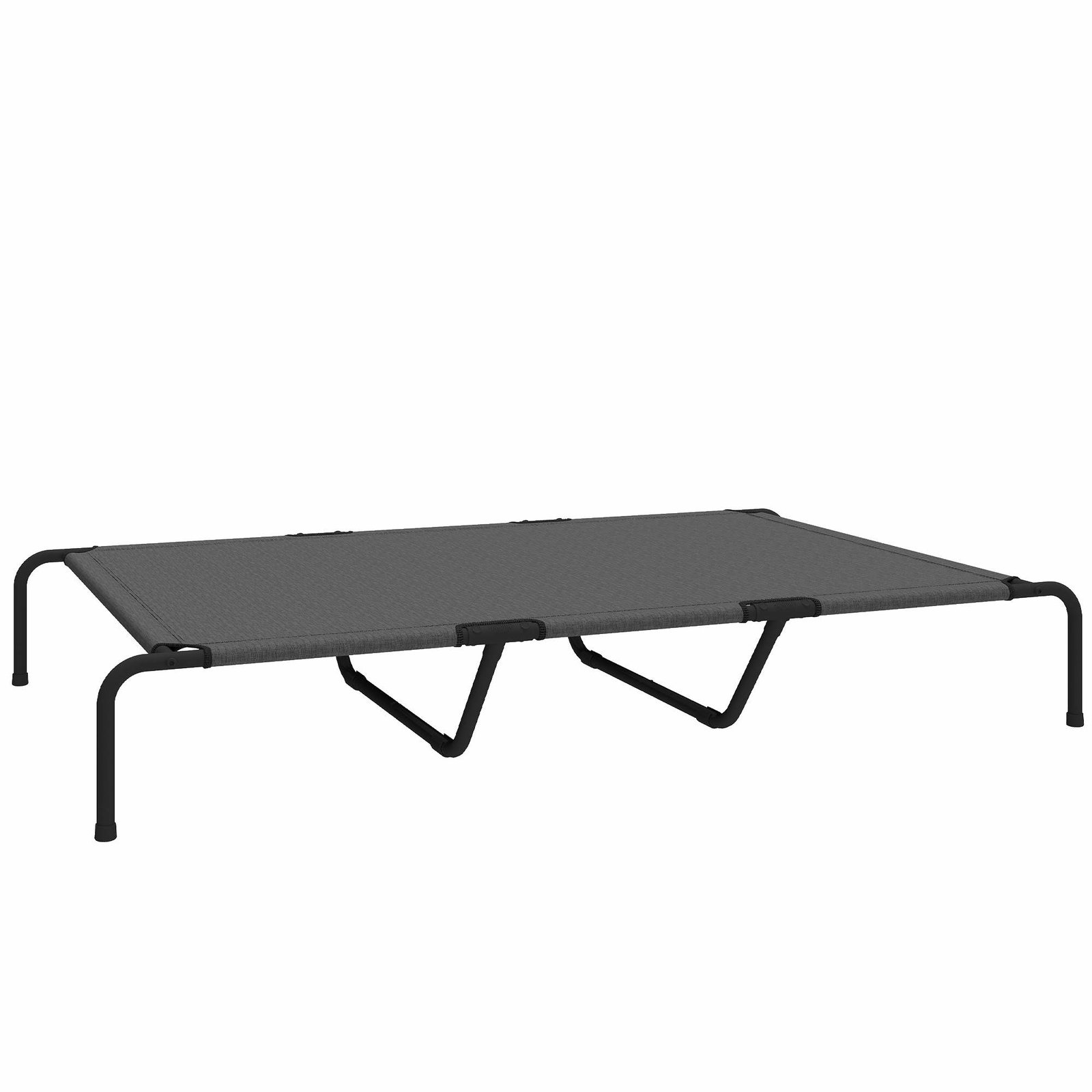 Forhøjet udendørs hundeseng – stor, vaskbar net, grå