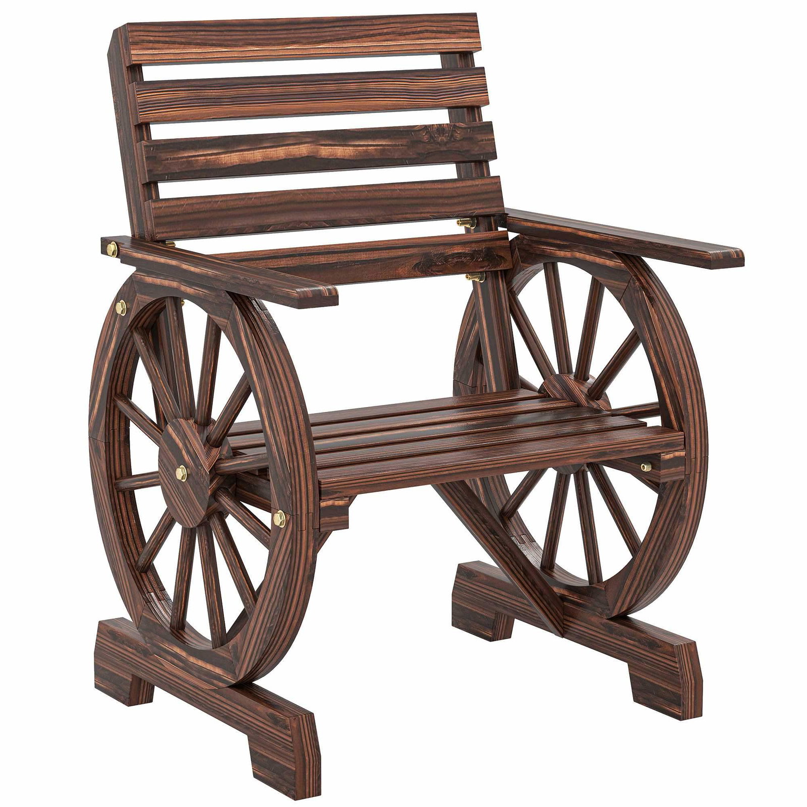 Trädgårdsstol i trä – Rustik vagnshjulsdesign | Hem & Hobby | Pryloteket