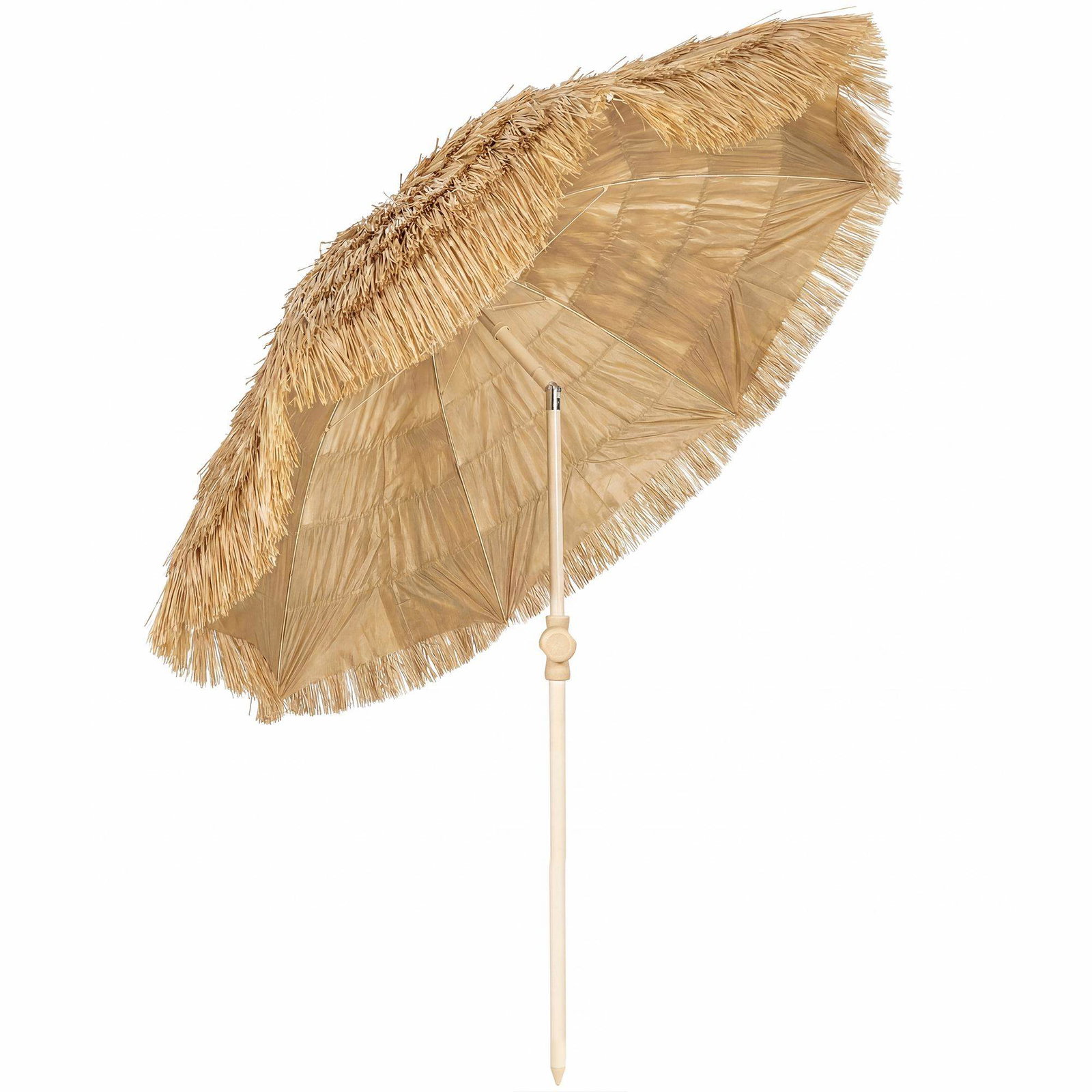 150 cm Tiki strandparasol – justerbar vippe- og sandanker