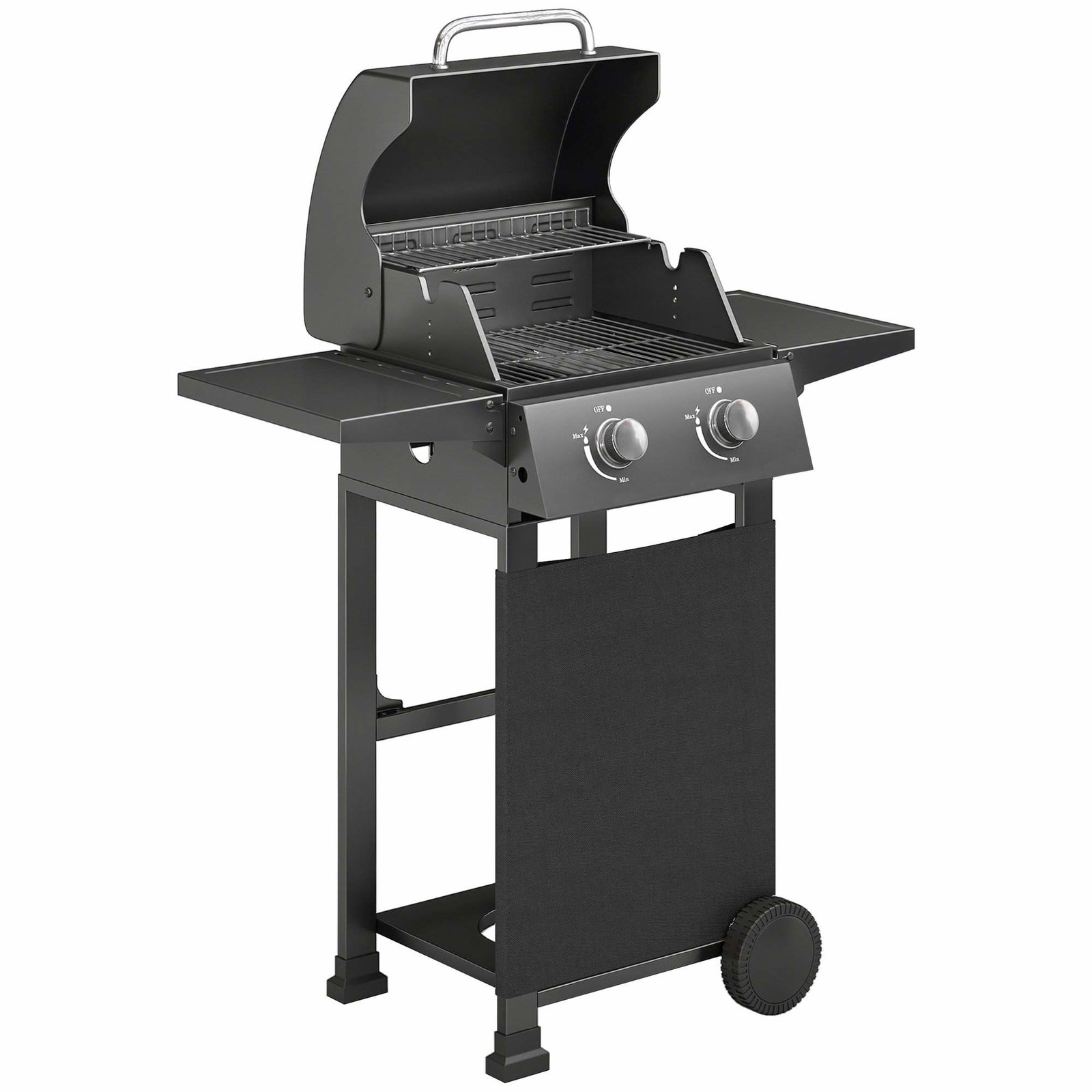 Gasgrill 5,4 kW – 2 brændere, sammenklappeligt sidebord