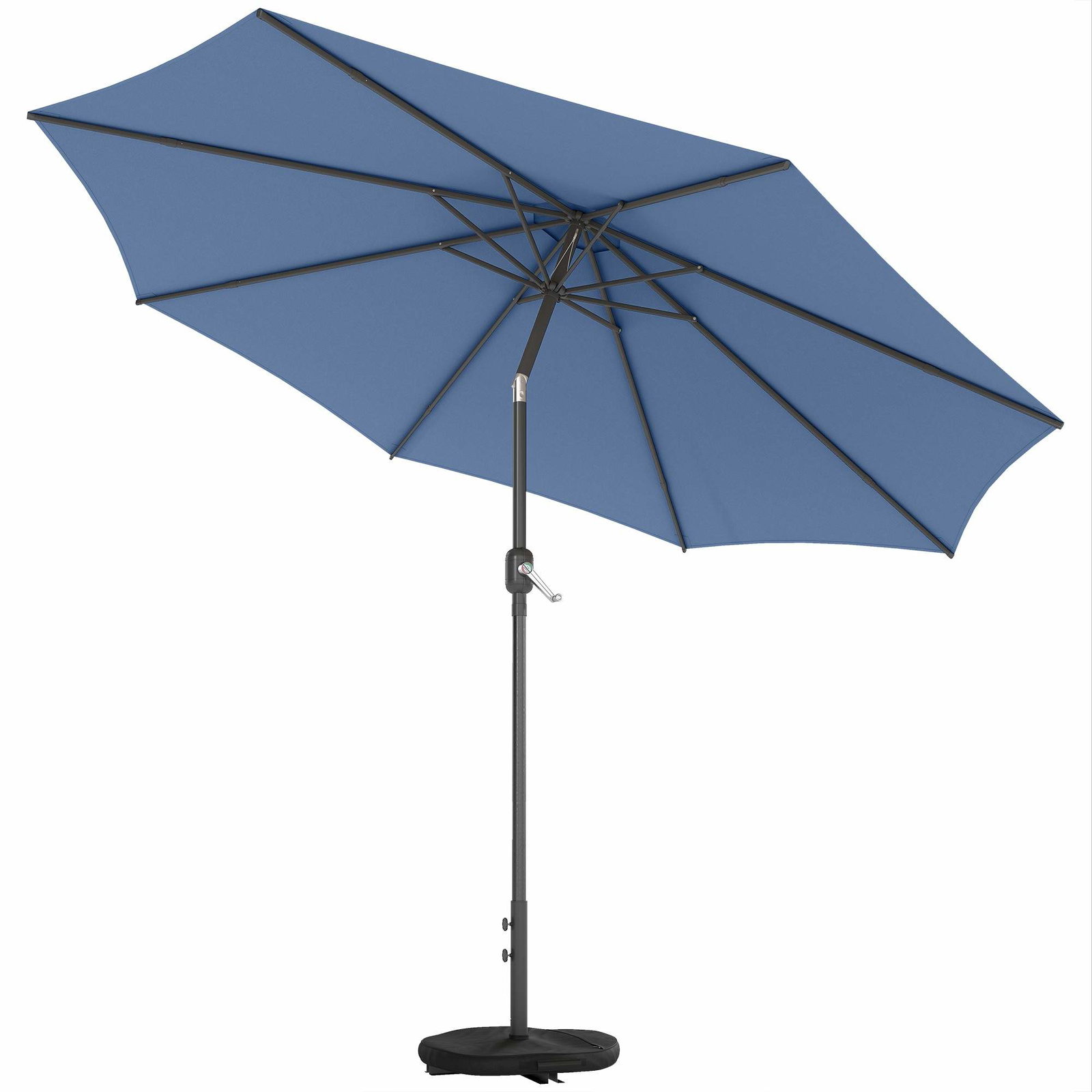 Strand- og haveparasol, rund, 295 cm, UV 30+, blå