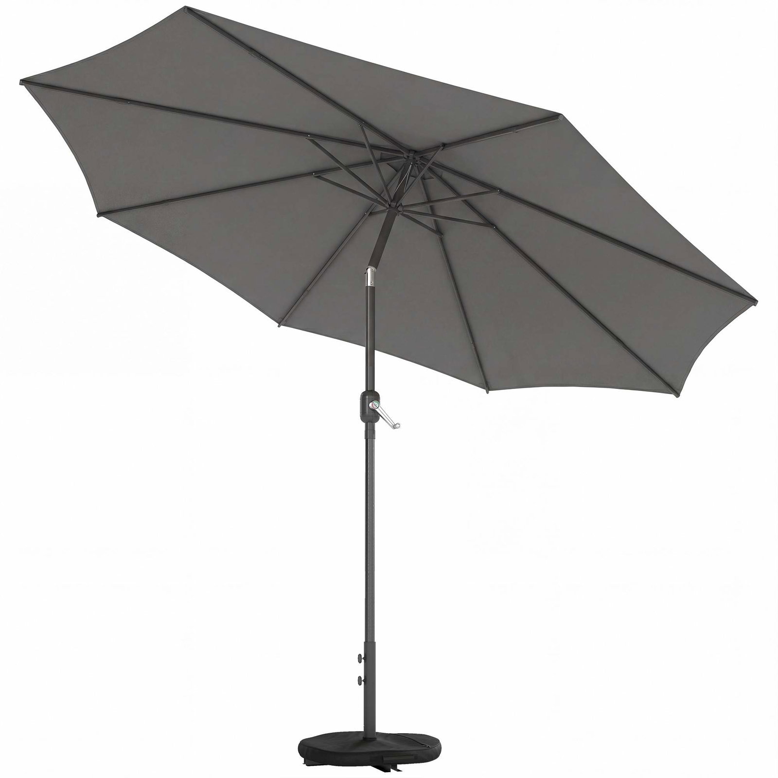 Justerbar balkonparasol, Ø300 cm, UV 30+, mørkegrå