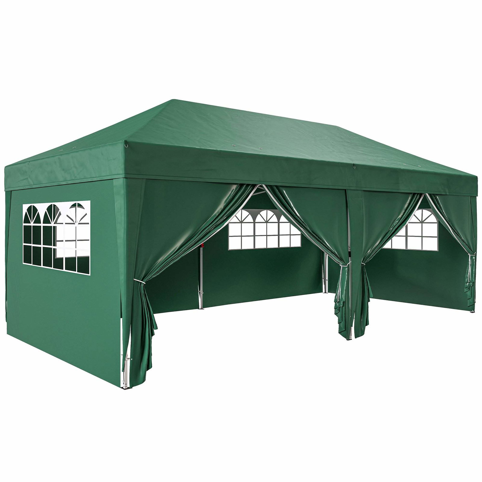 6x3m pop-up-pavillon med vinduer og UV-beskyttelse
