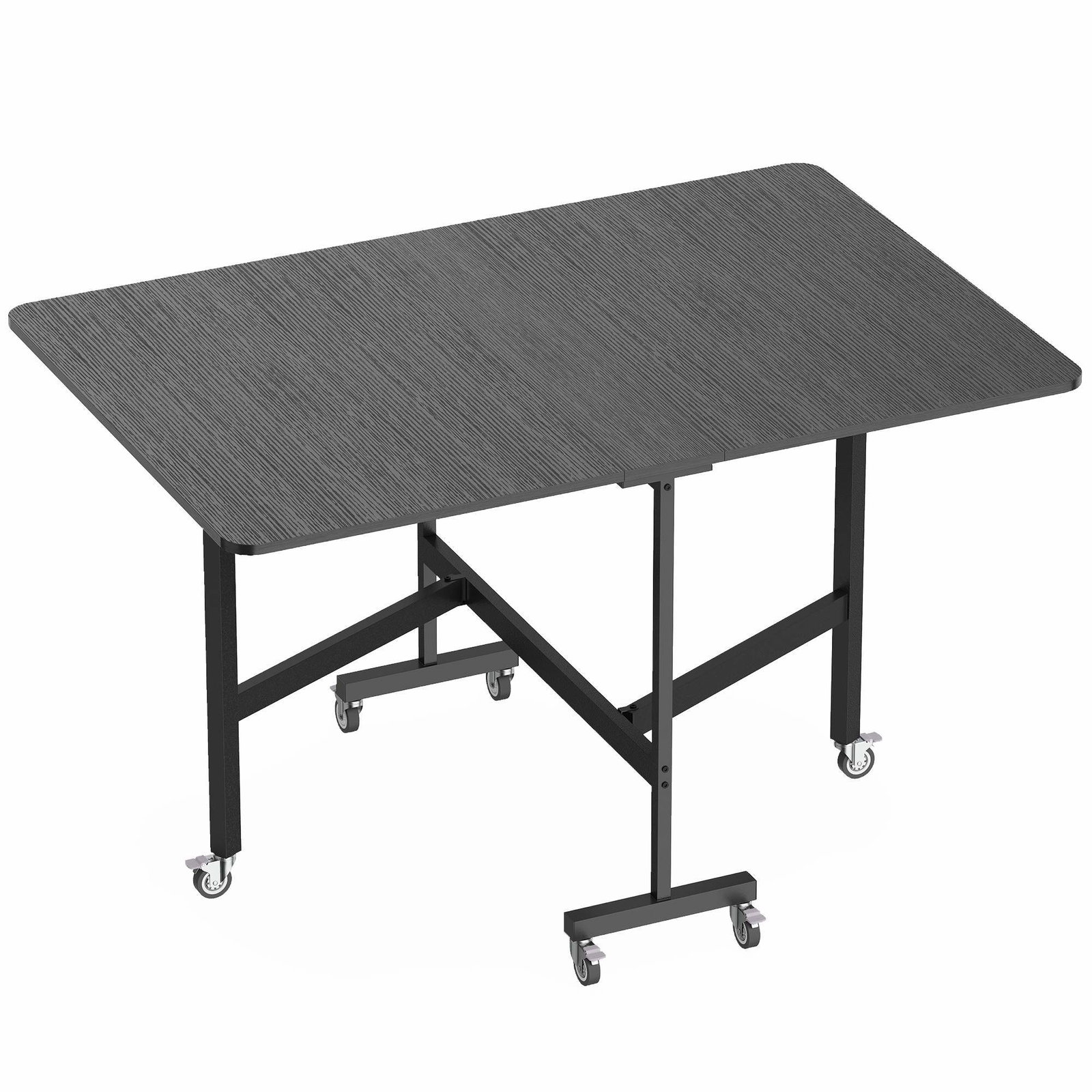 Sammenklappeligt spisebord til 4-6 personer, mobilt, sort 120x80 cm